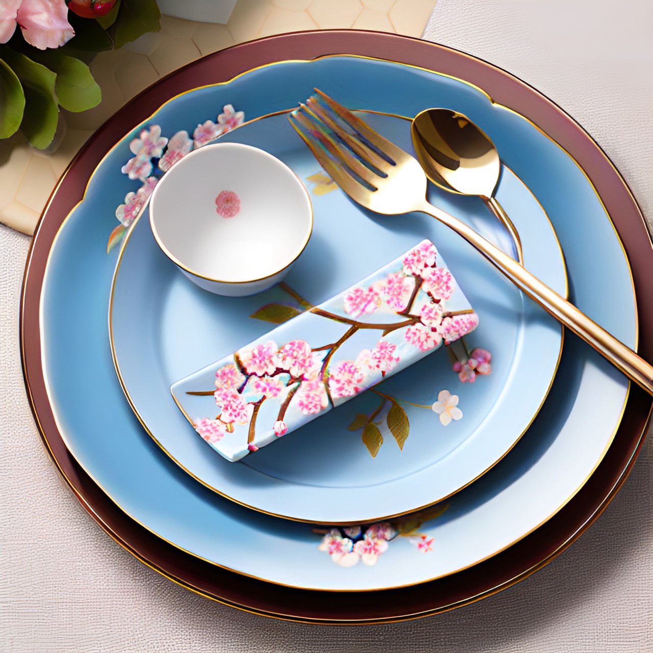 delicate cherry blossom china cutlery set preview