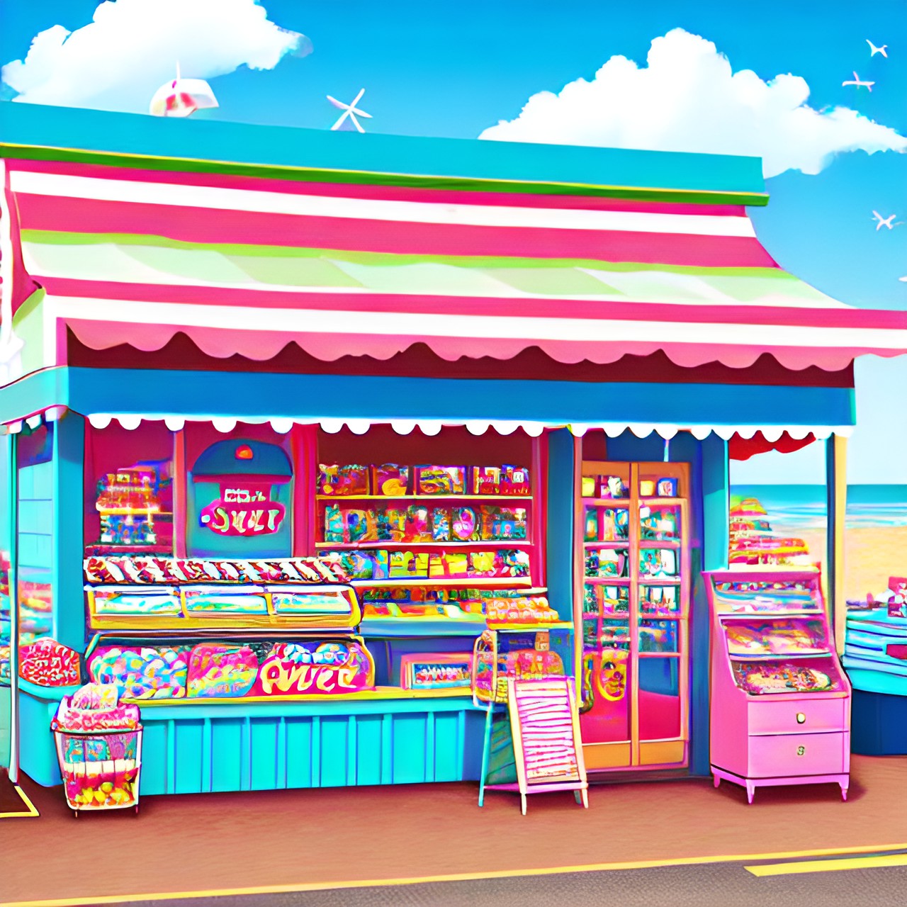 retro seaside sweet shop preview