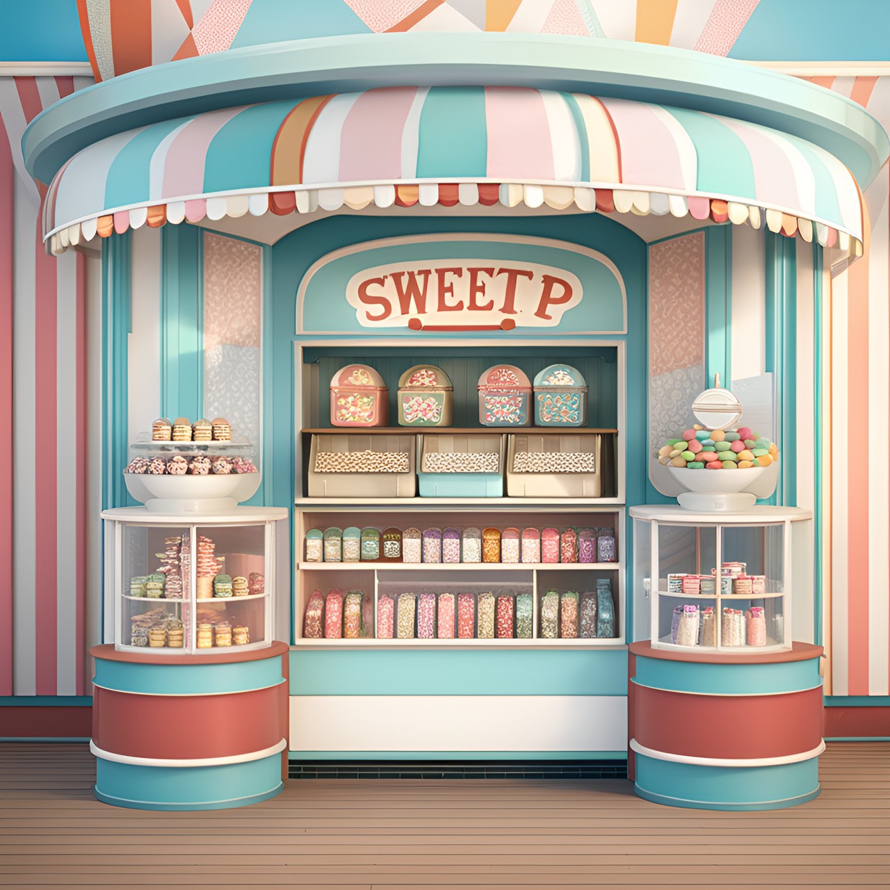 retro seaside sweet shop preview