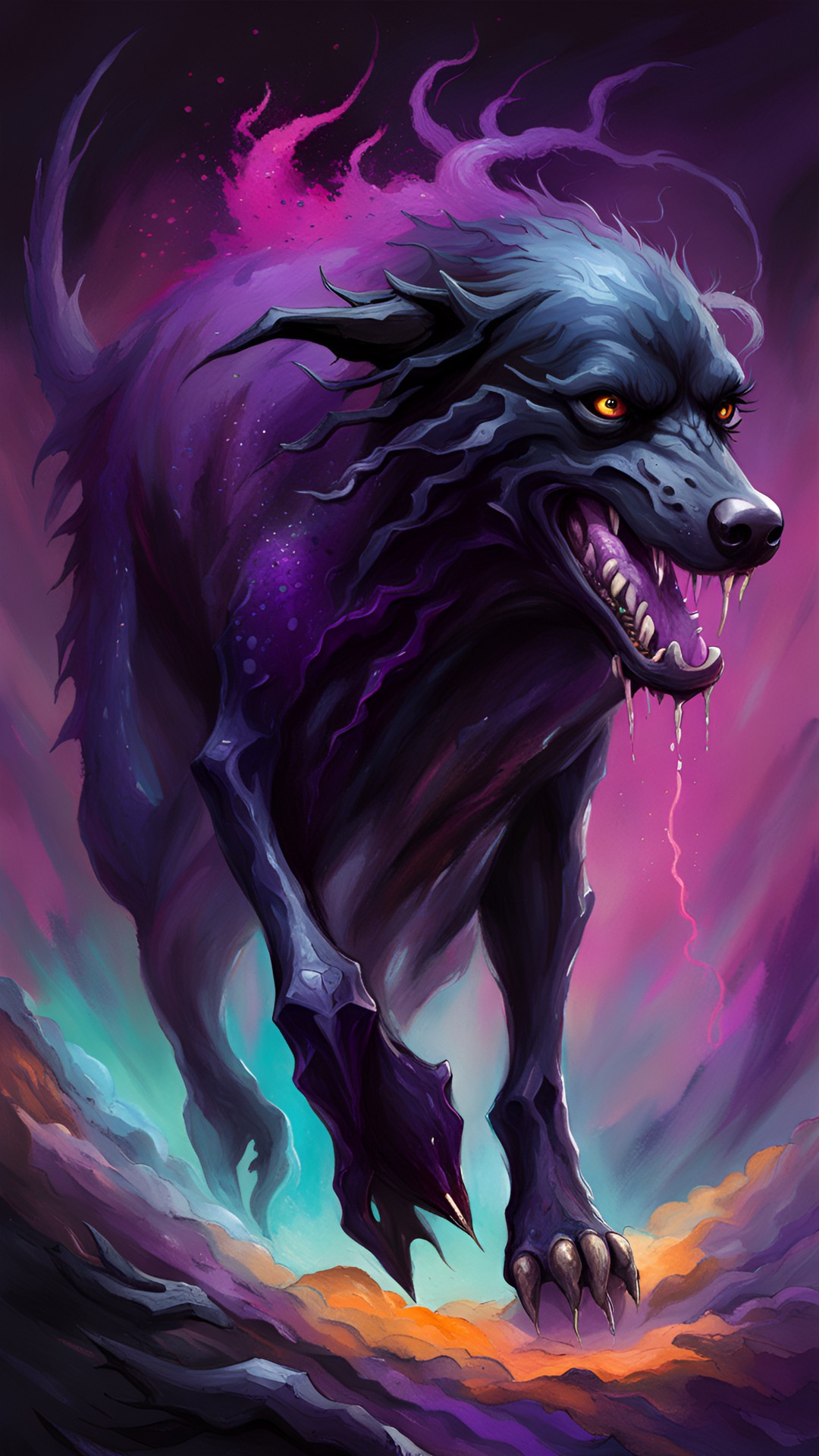 black hell hound with purple veines preview