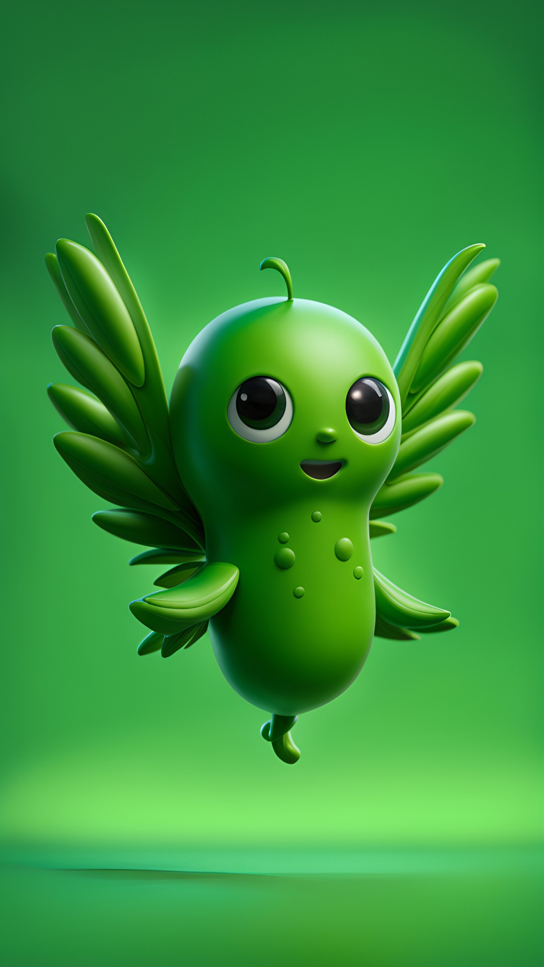 flying green bean, with 2 wings preview