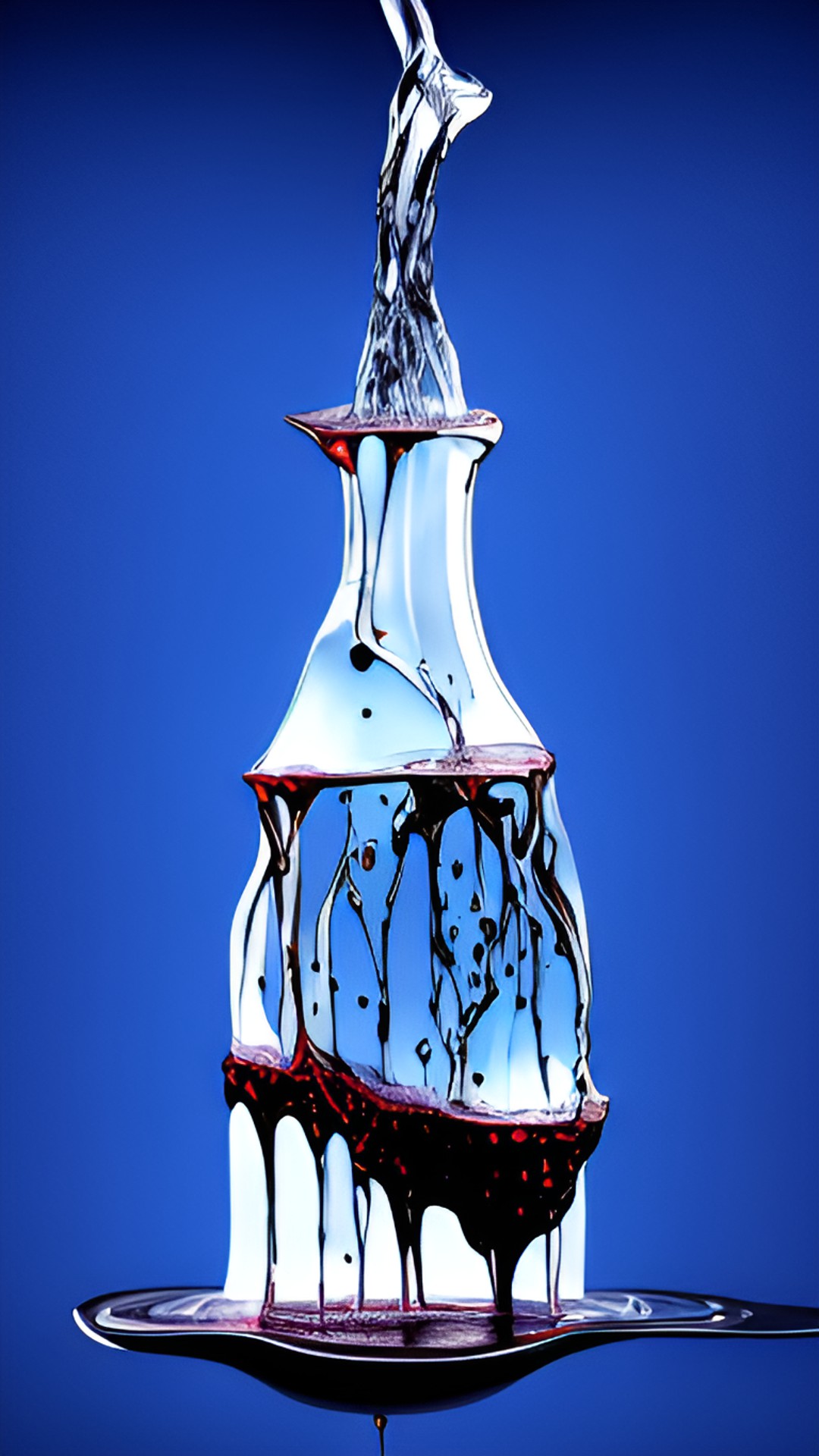 bottle with dark liquid pouring out of it preview