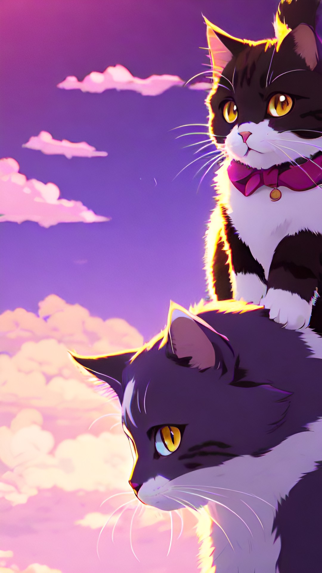 a cute cat with purple background preview