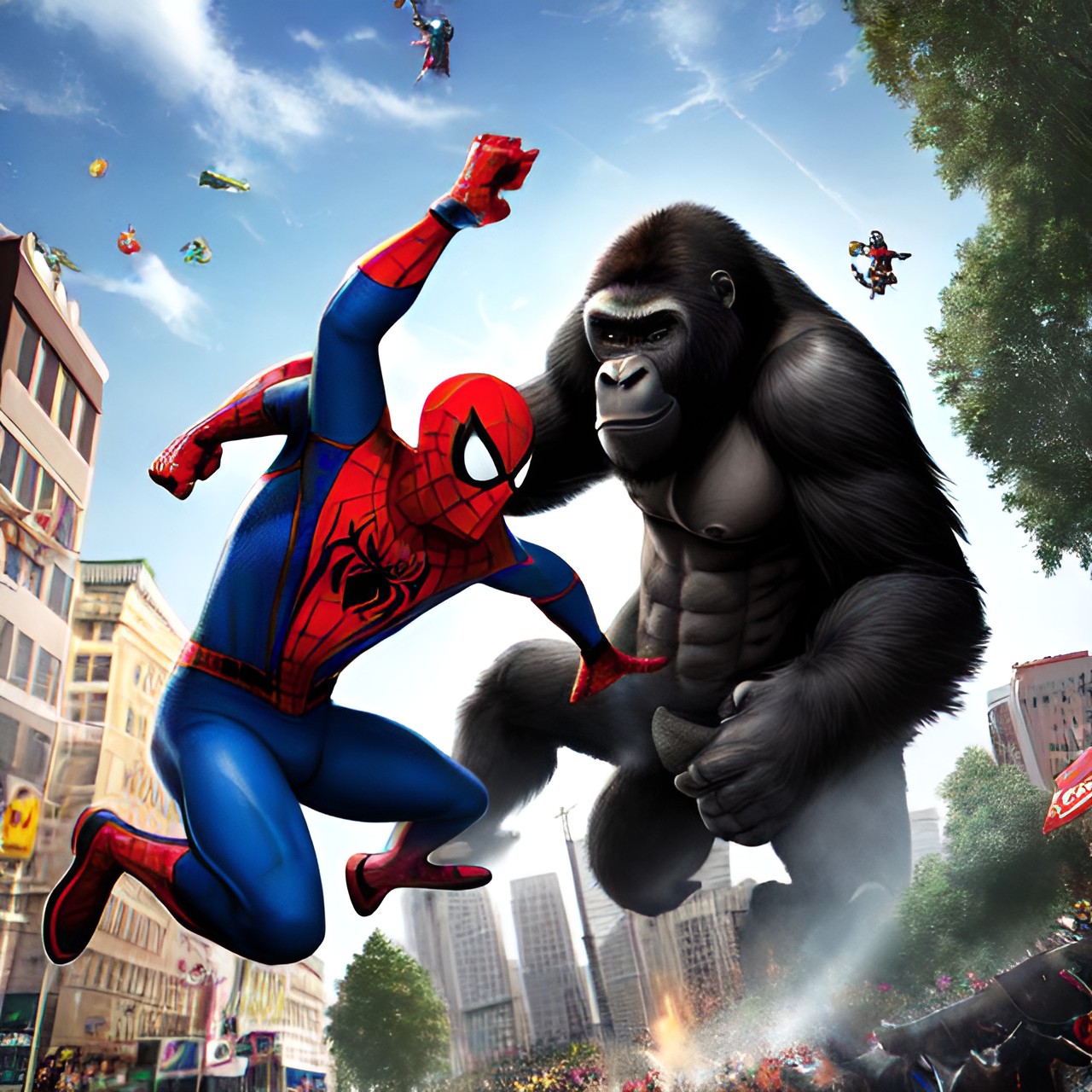 spider man fights a gorilla preview