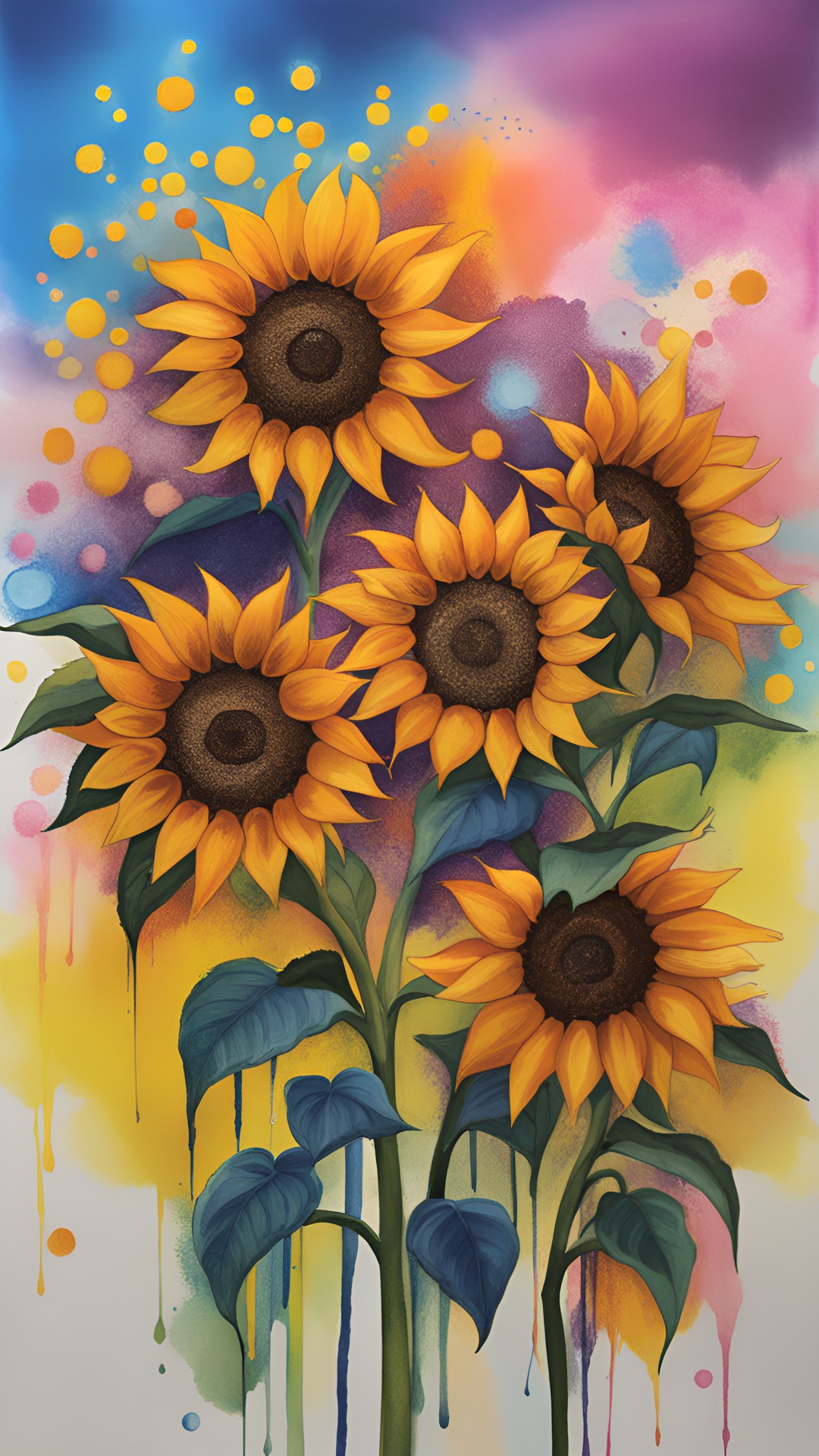 tye-dye sunflowers preview