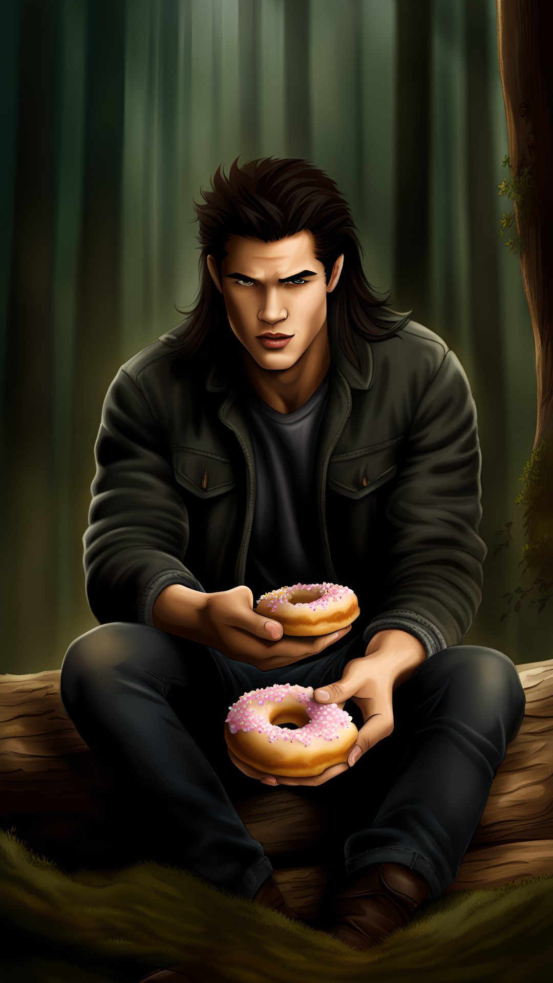 JAKEBLACK - jacob black from the movie twilight is eating a doughnut preview