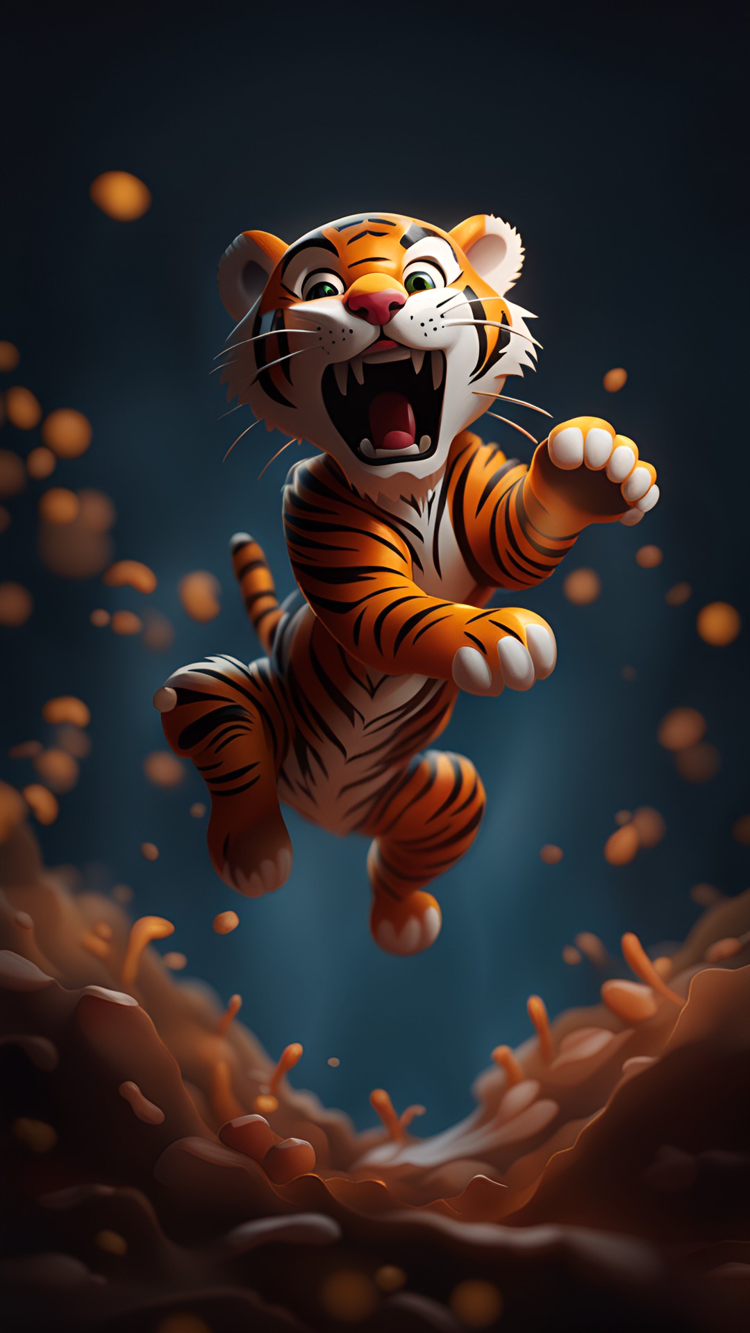 scary tiger leaping through the air preview