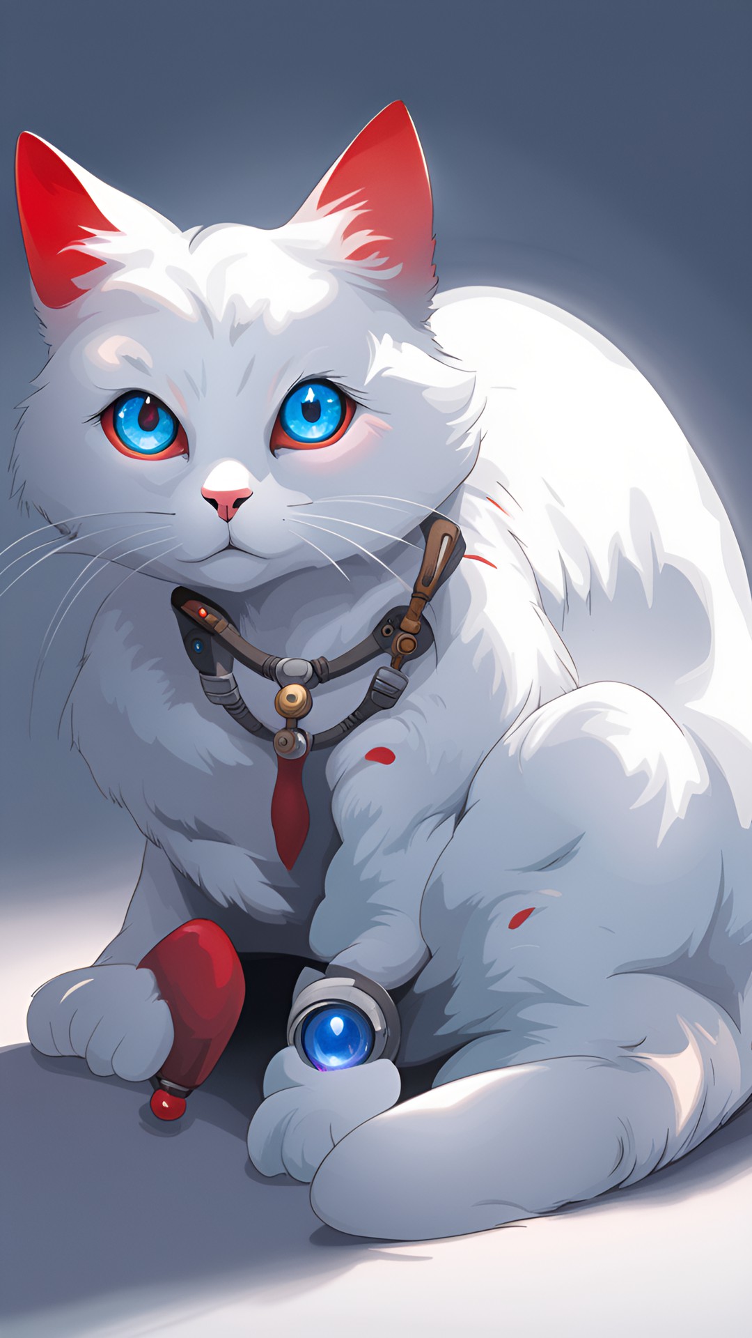 cat, one red eye, one blue eye, heterochromia preview