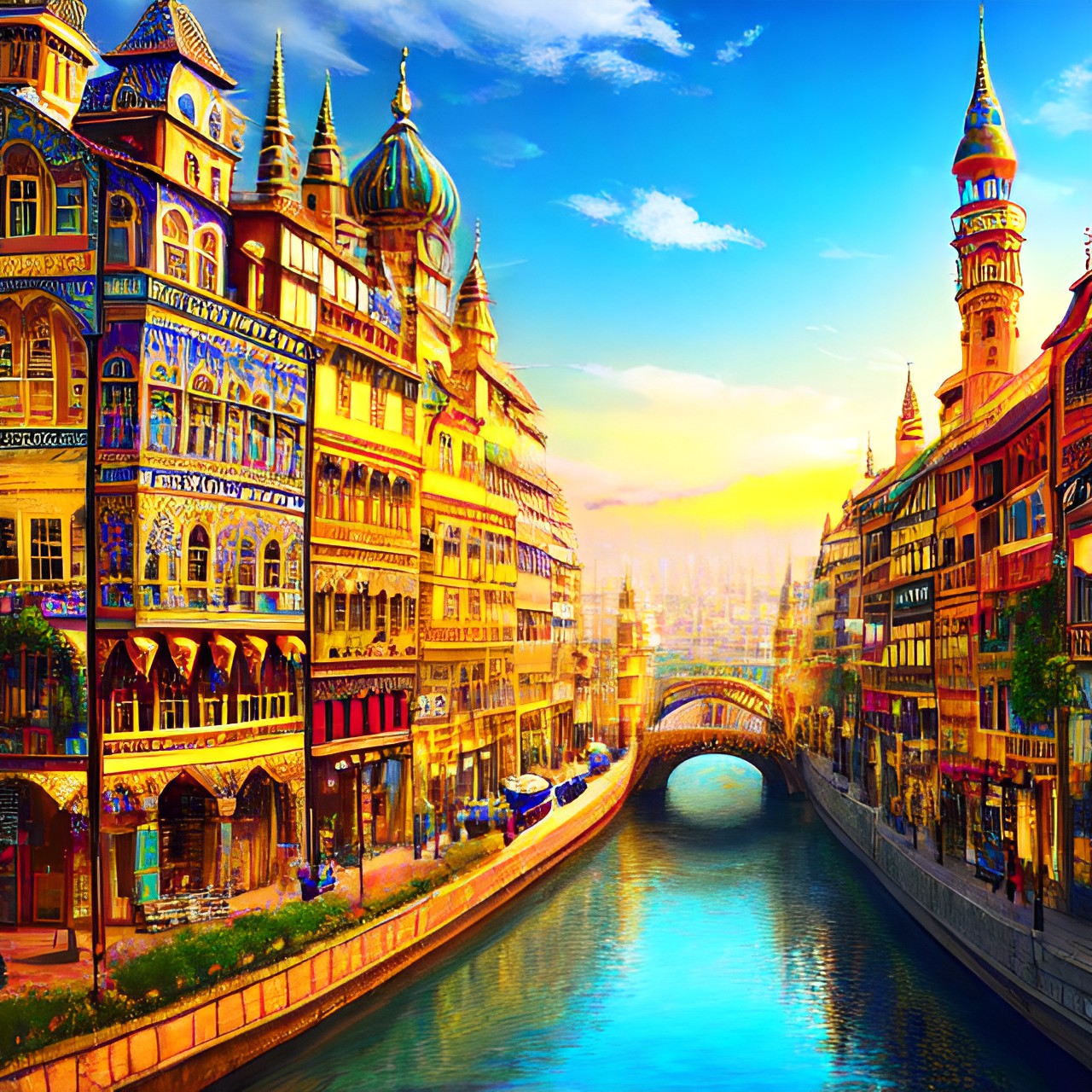 a city which is full of the colour gold and looks mystical and old preview