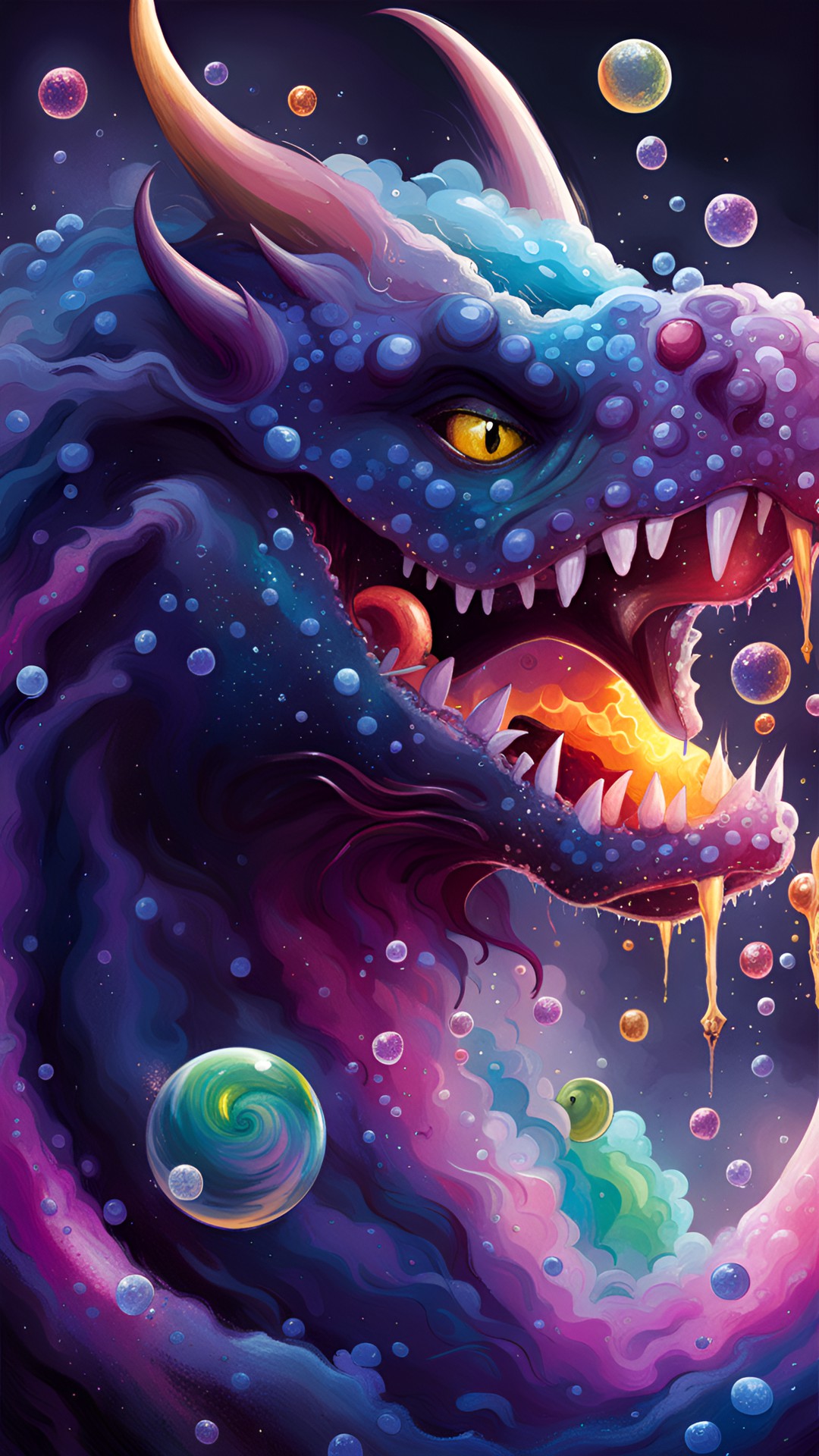 Bubbly Dragon God - fizzy drink, small bubbles, sparkles, dragon preview