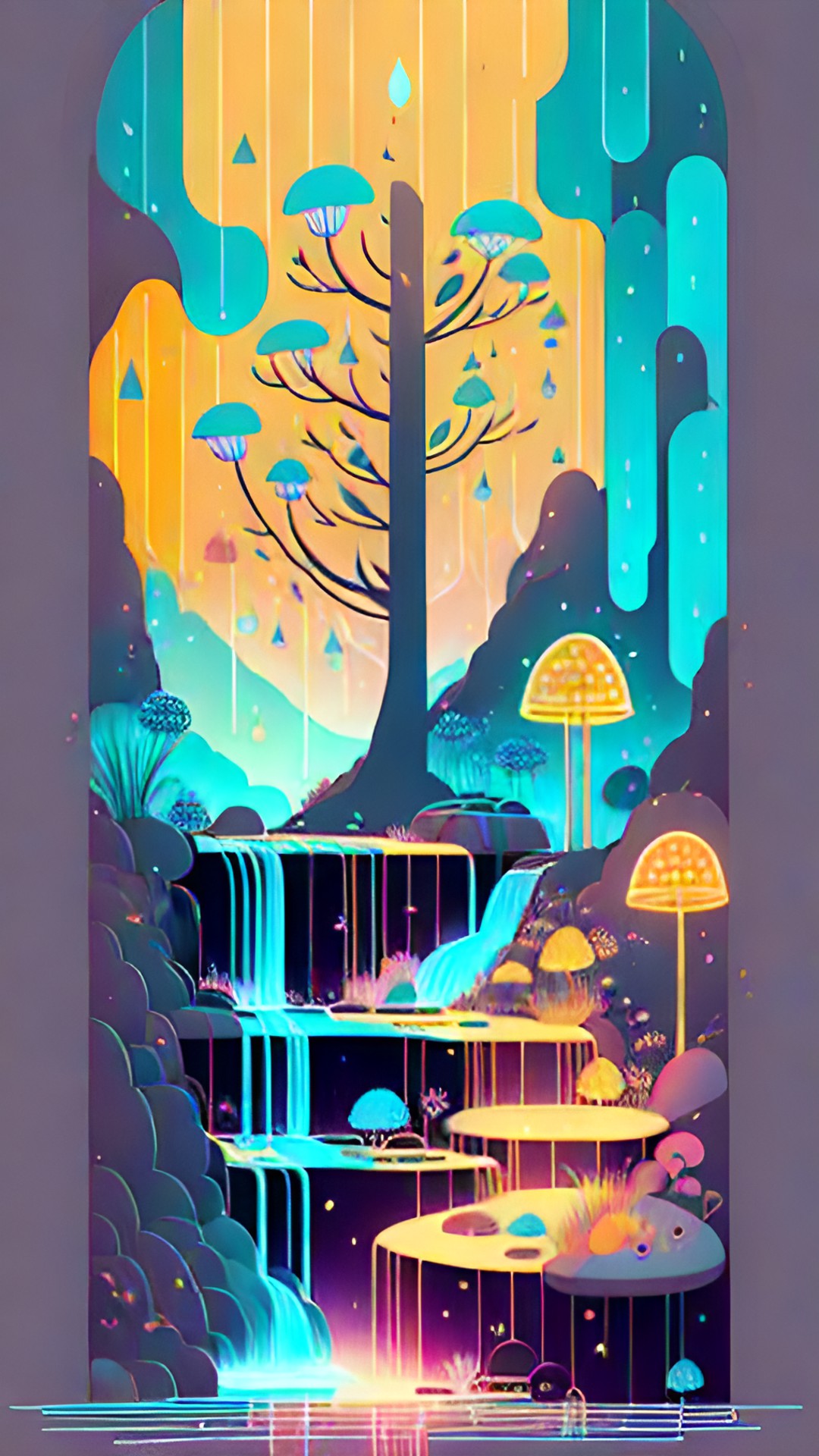 Fungal Waterfall - fungal waterfall  neon preview