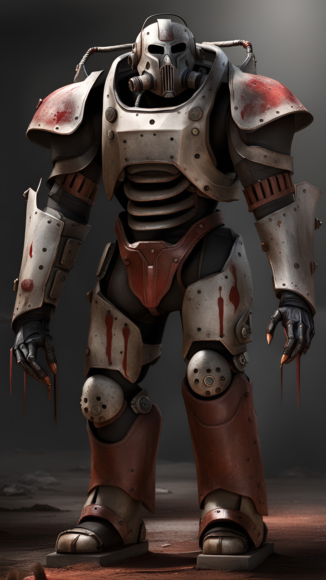 The bleeder suit - bloodied and terrifying fallout suit of bone power armor preview