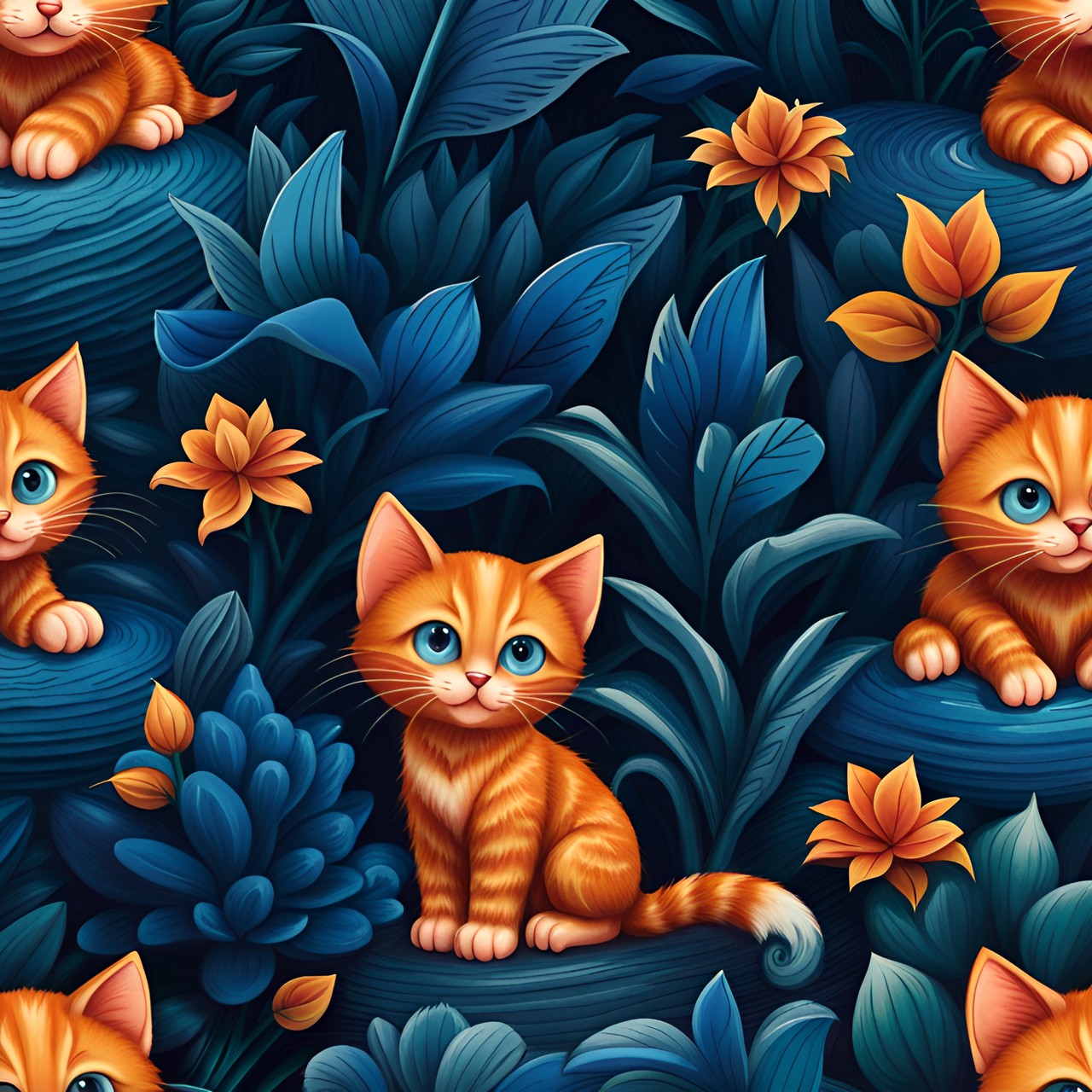 ginger cat wallpaper - realistic ginger kitten with blue eyes preview