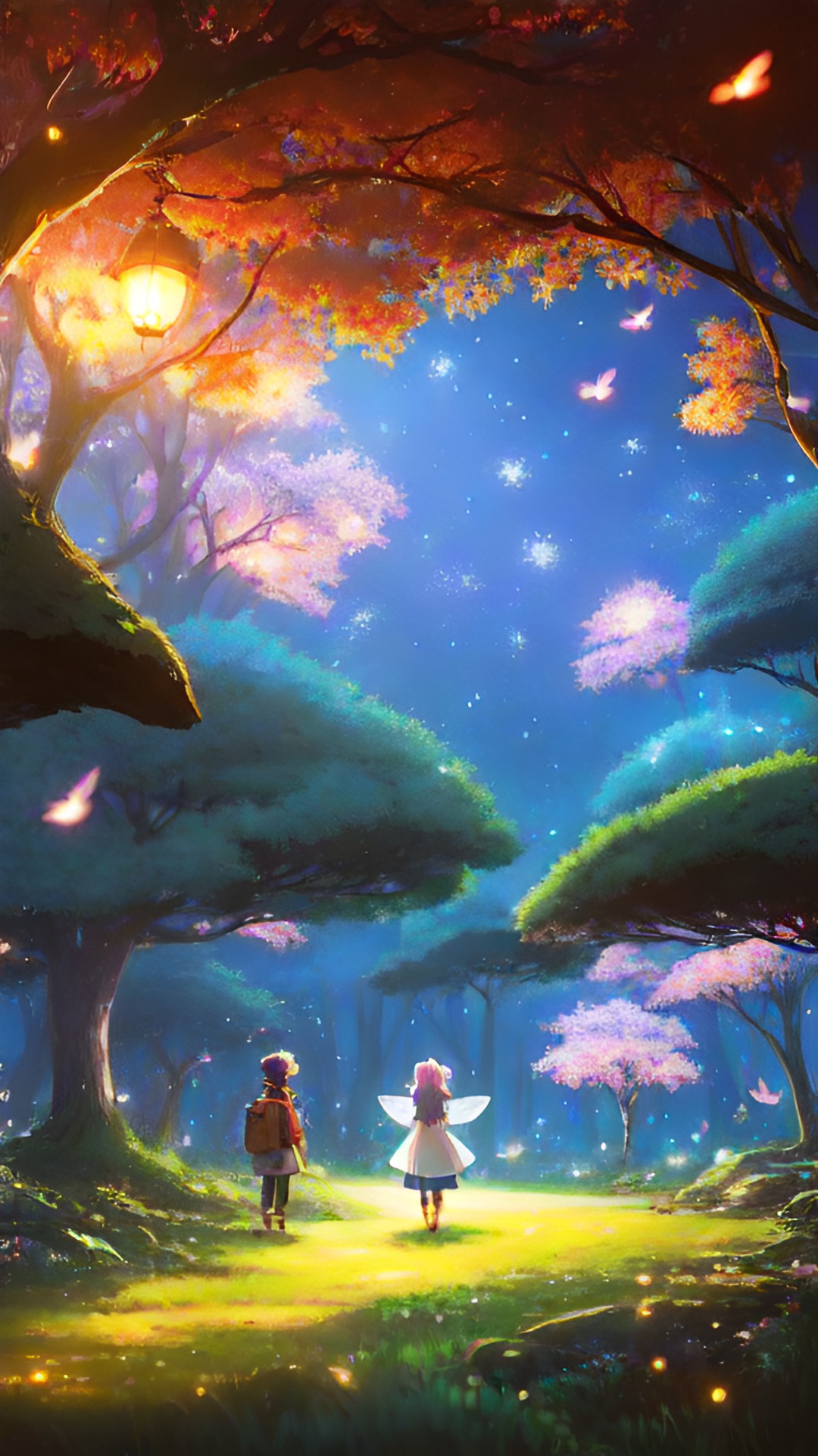 the fairy forest with fireflies preview