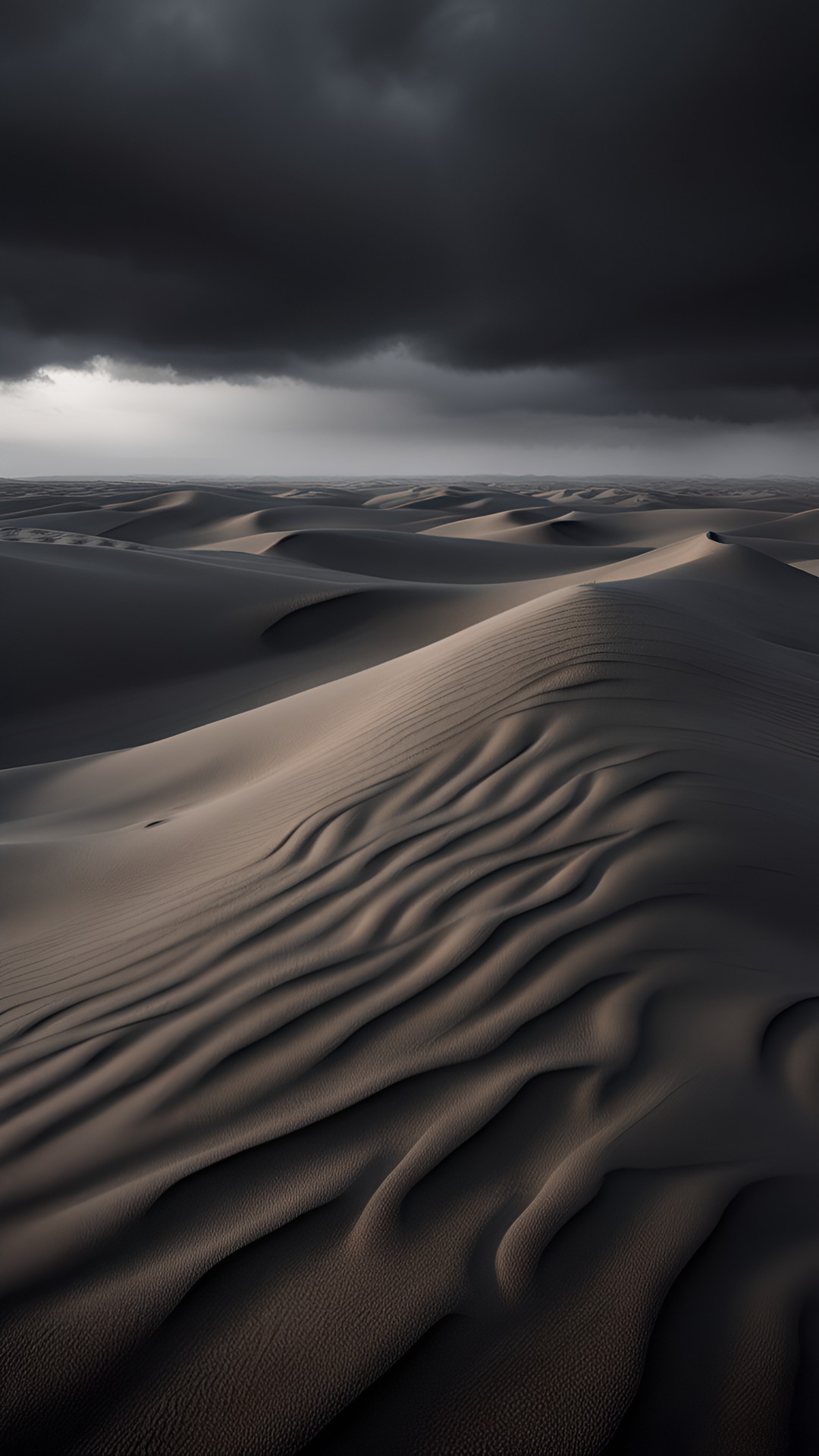 DunesXRain - dunes on a rain with dark gray clouds - dunes on a rainy day, with dark gray clouds in the sky. the scene is eerily calm, with the only sound being the raindrops hitting the sand. preview