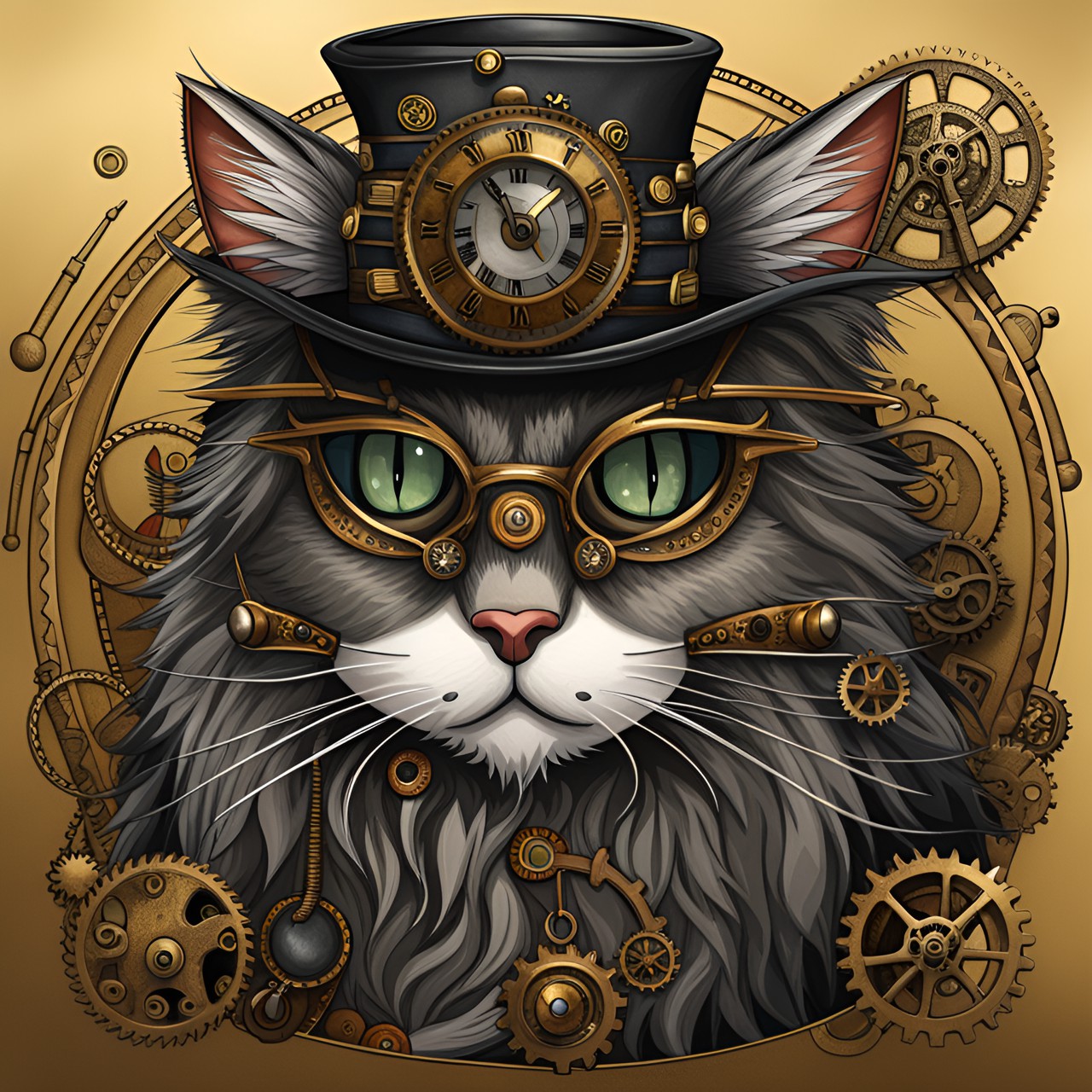 steampunk norwegian forest cat preview