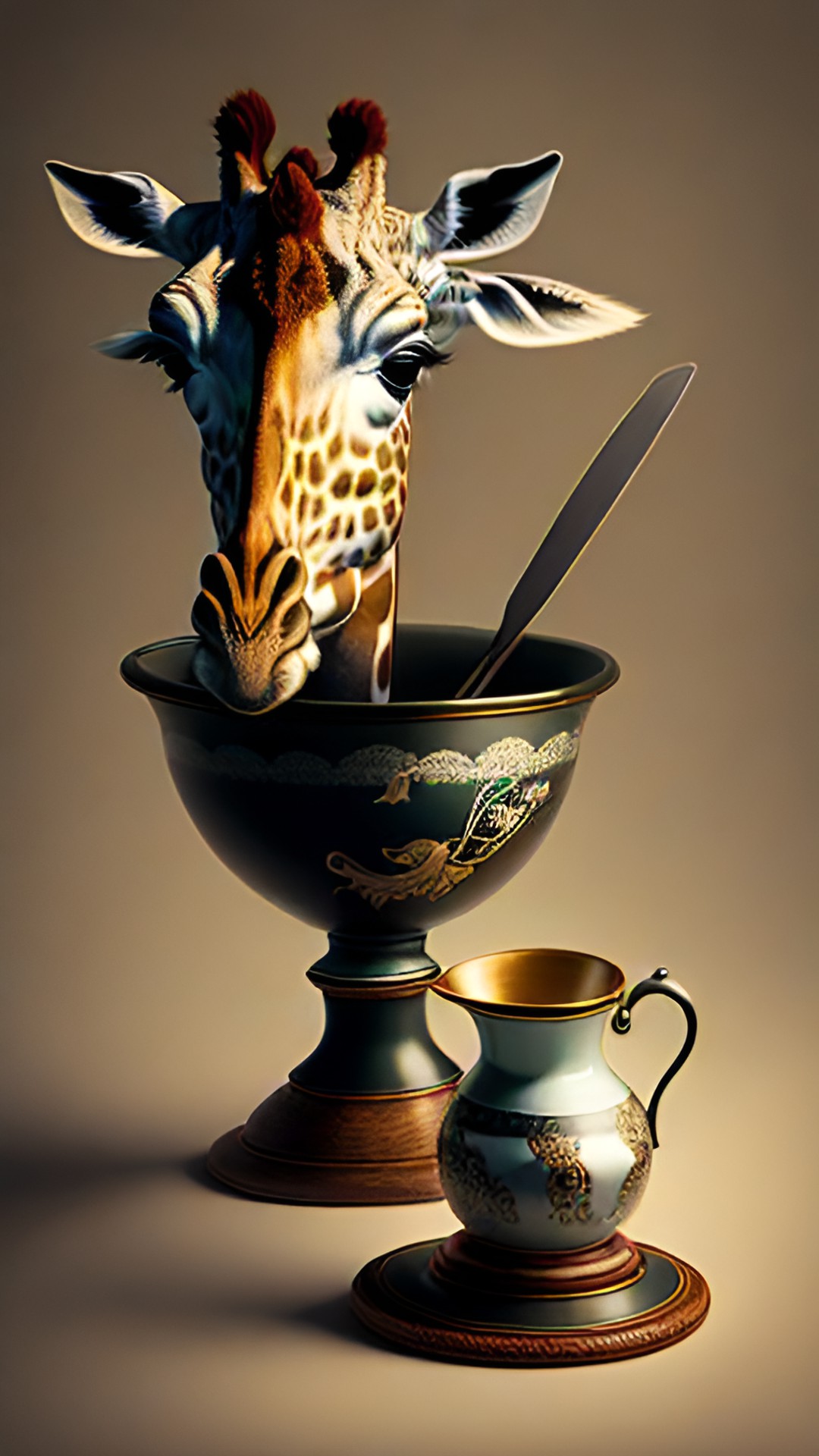 barber bowl with giraffe motif 1830 preview