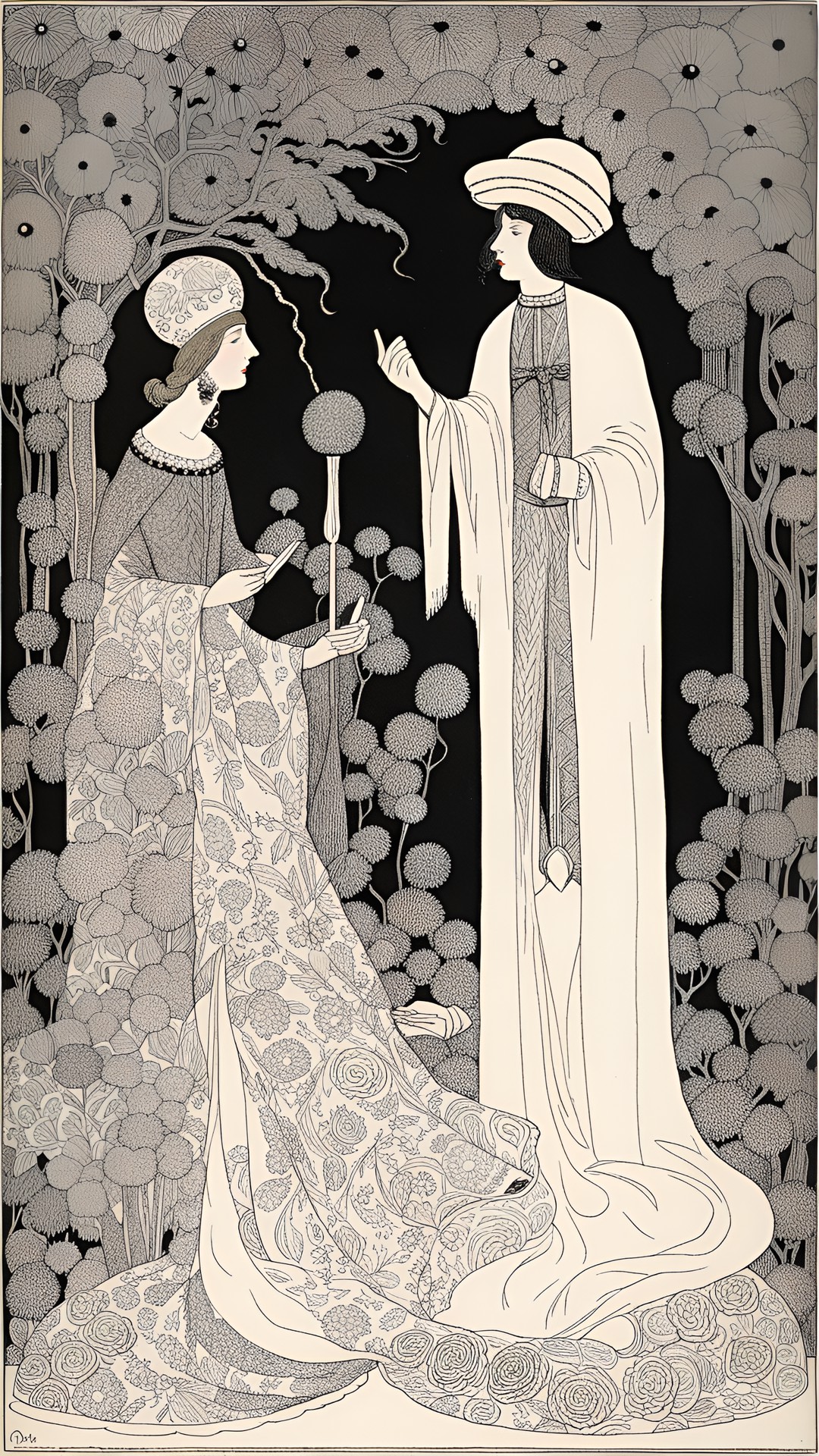 illustration by victor moscoso, by aubrey beardsley preview