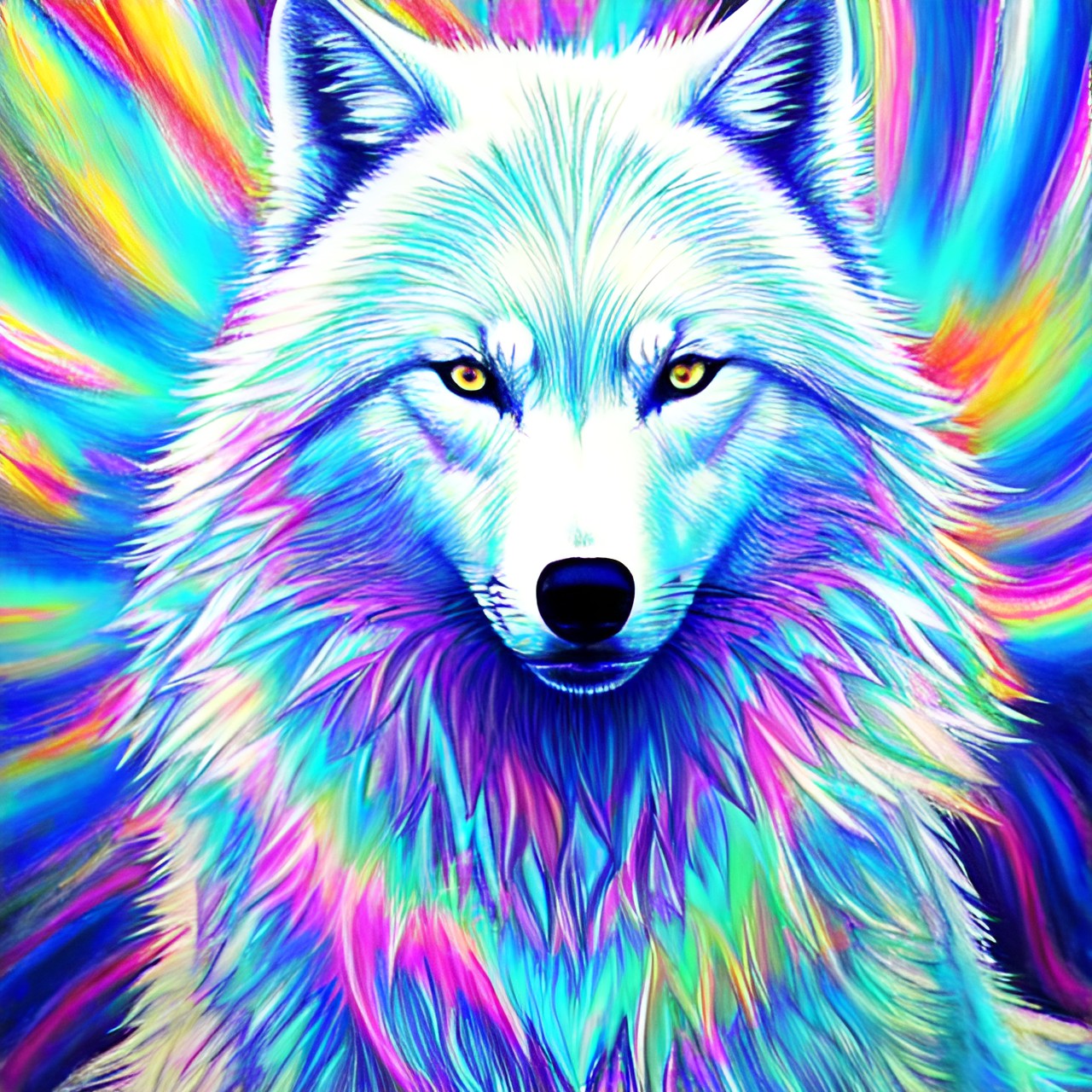 white wolf psychadelic preview