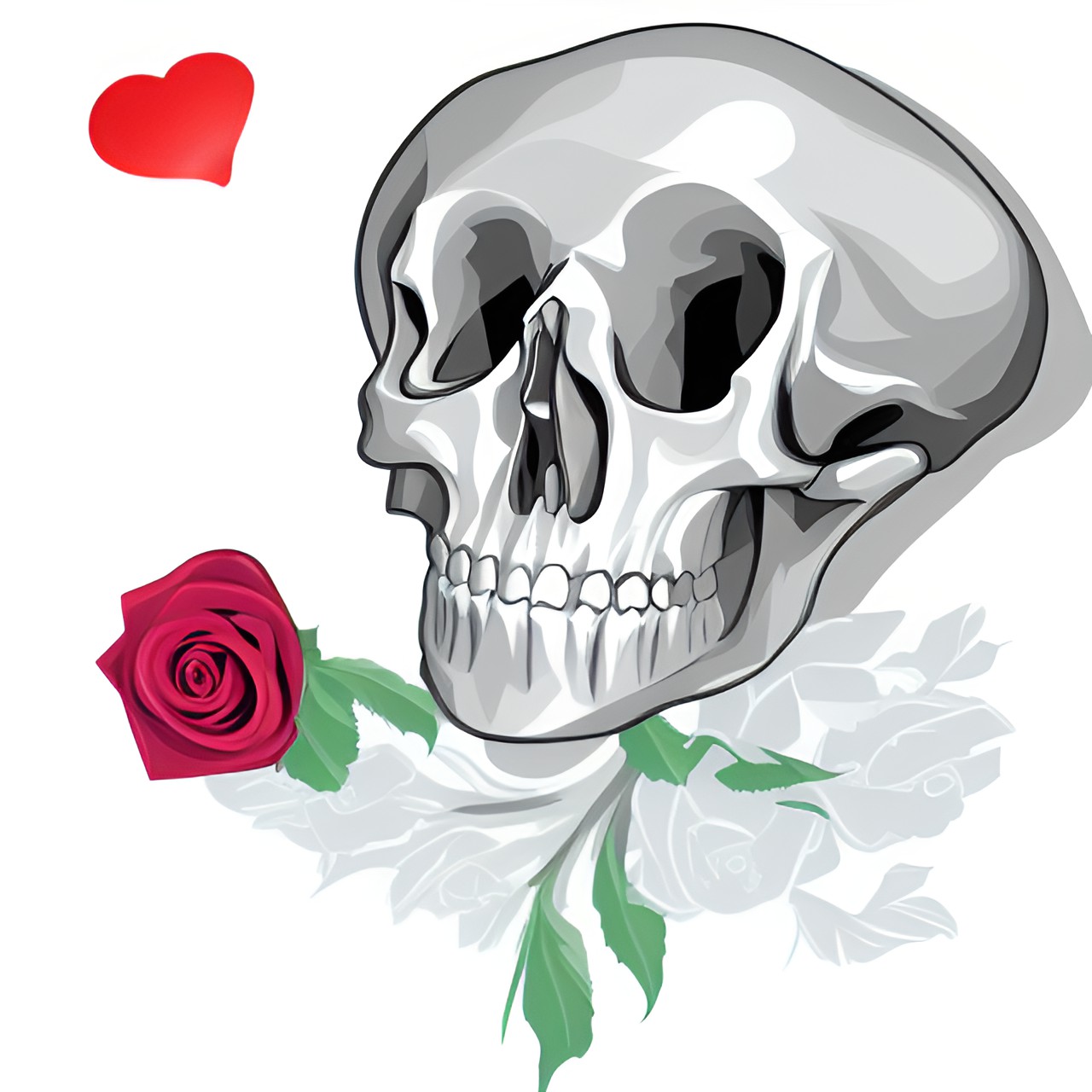 skull,rose, shadows, love preview