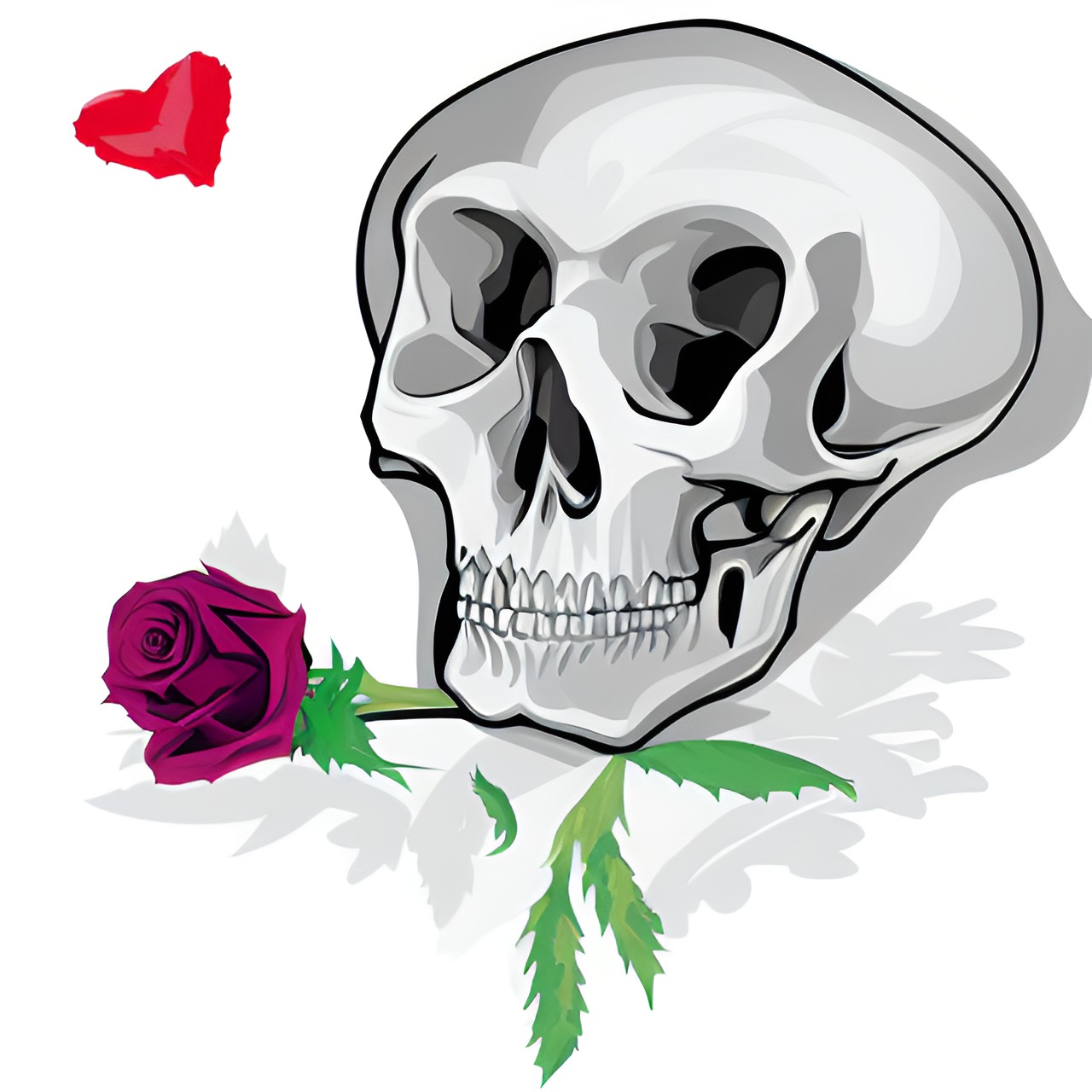 skull,rose, shadows, love preview