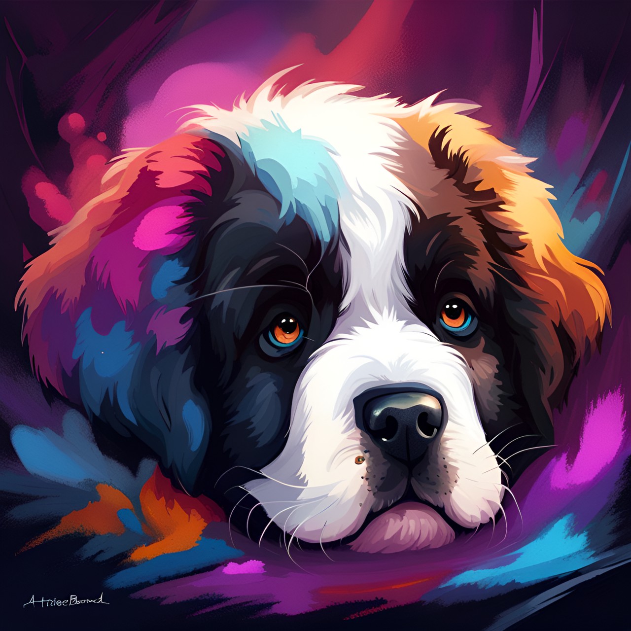 Puppy - cute saint bernard puppy portrait, fluffy preview