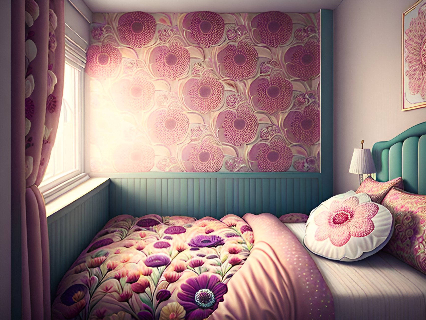 fancy flower themed bedroom cozy preview