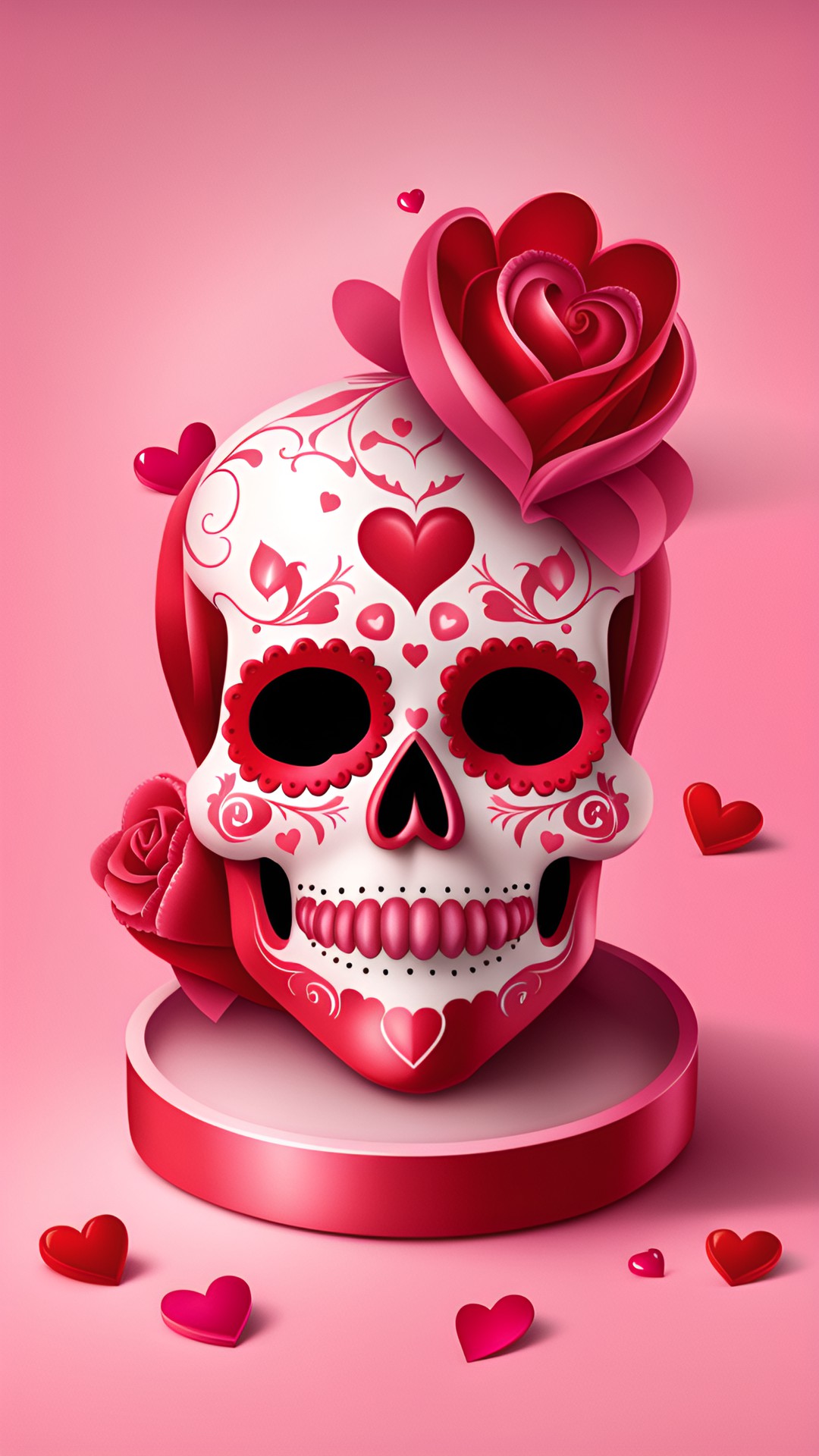 sugar, skull, valentine’s day, red and pink preview