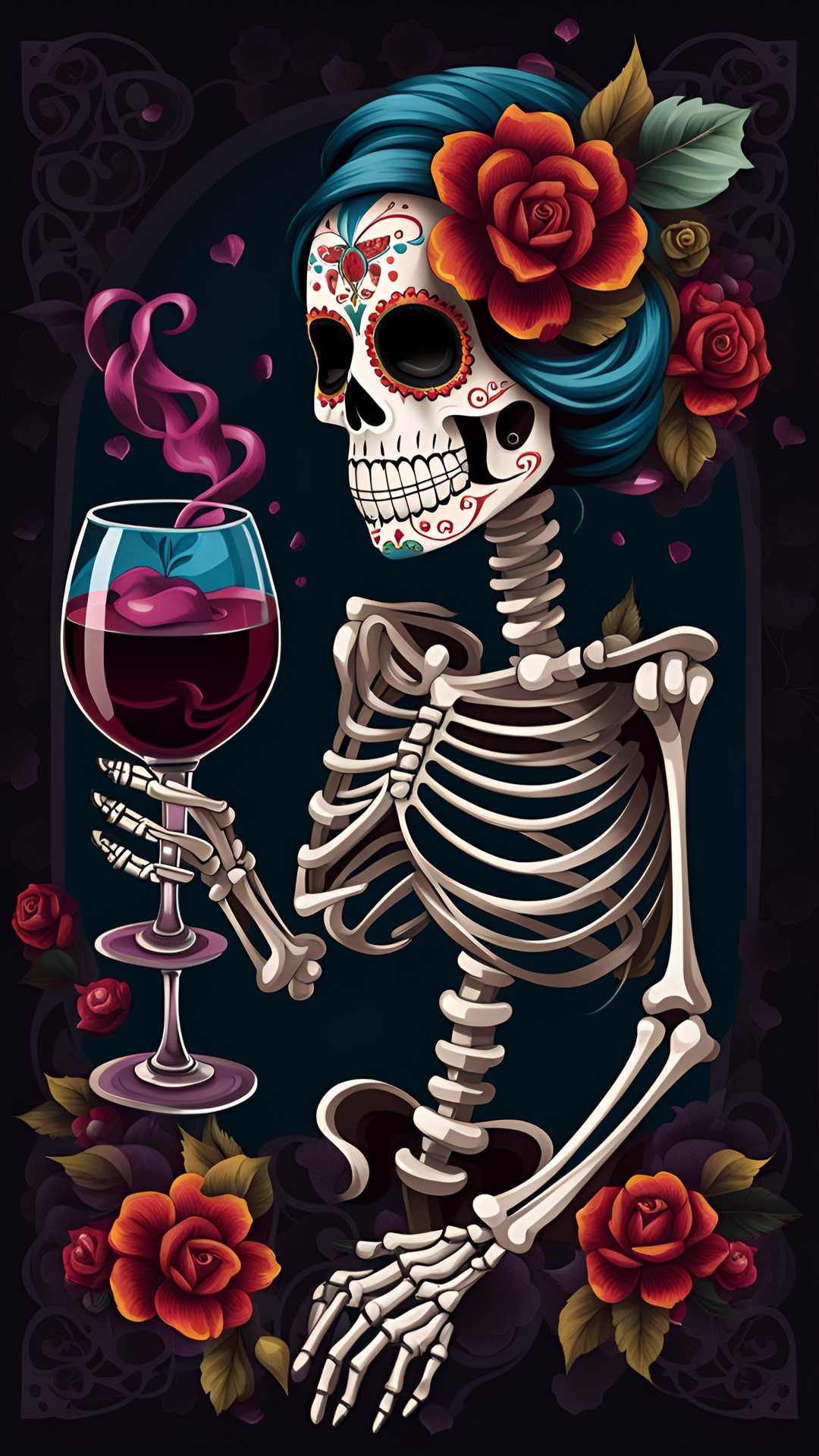 sugar skull skeleton drinks wine preview