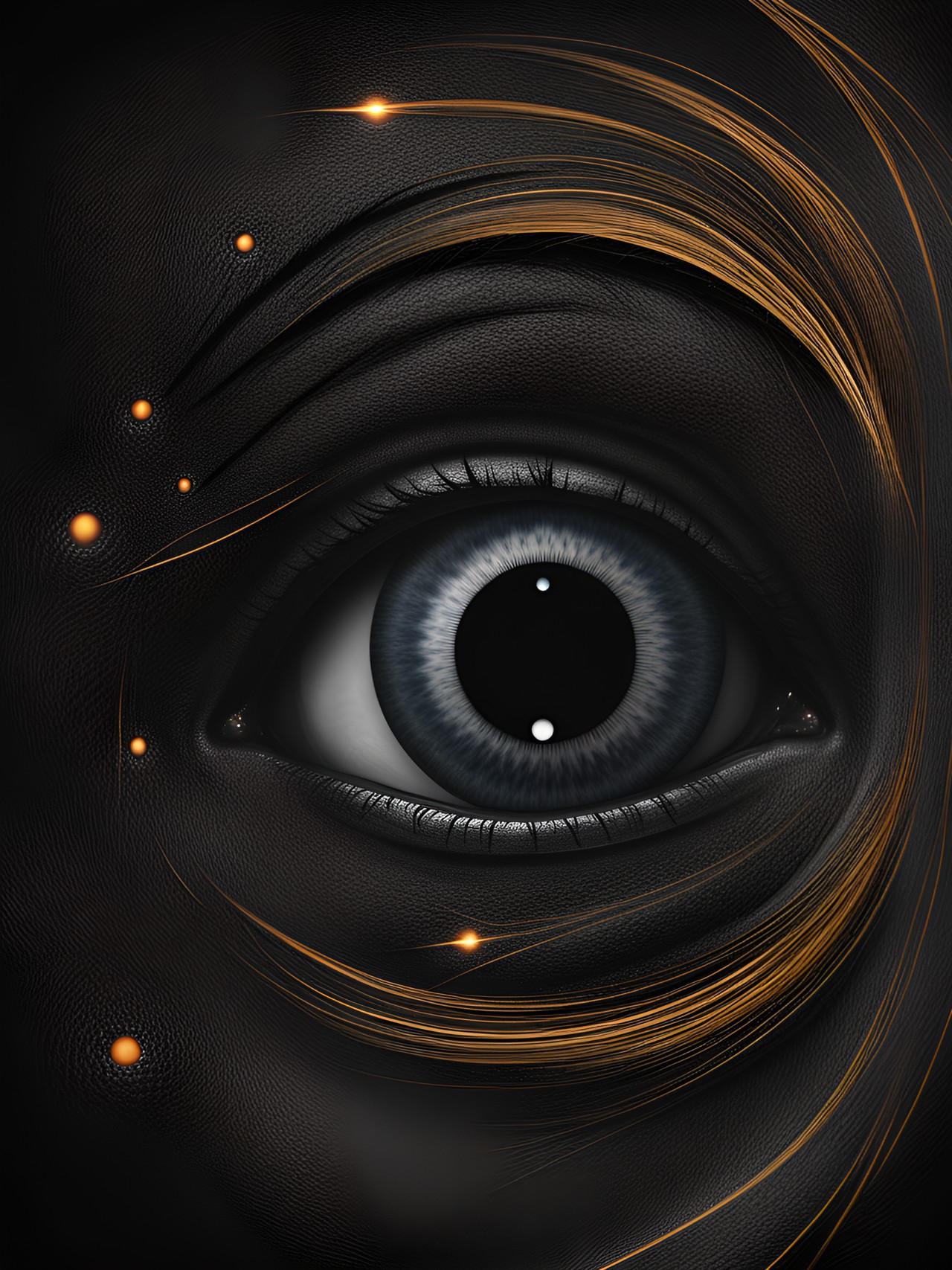 a face with black holes where eyes should be preview