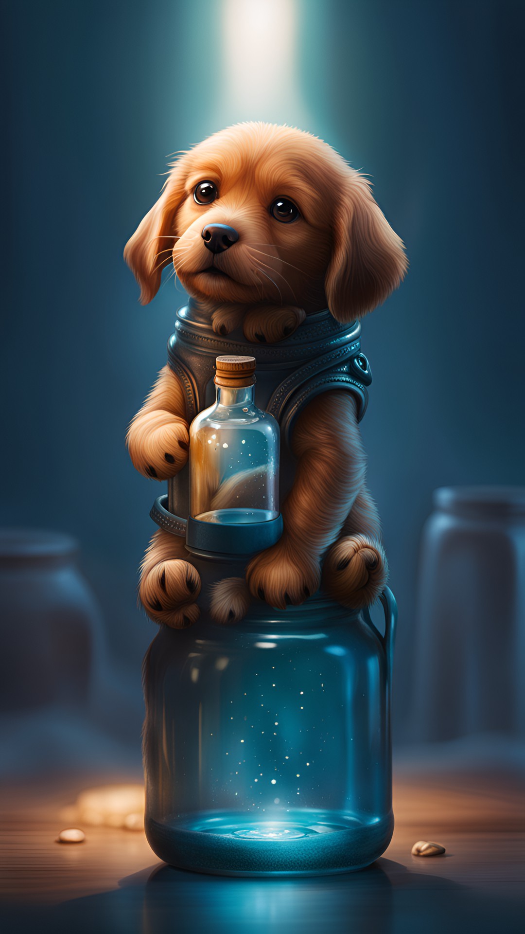 Magic Jar Puppy - puppy being held and drinking out of a bottle preview