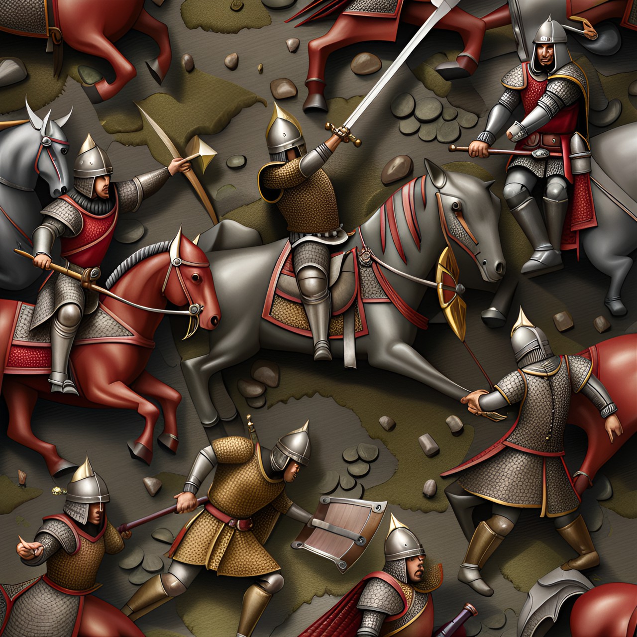 medieval battle, high detail, intricate details, realistic damage preview