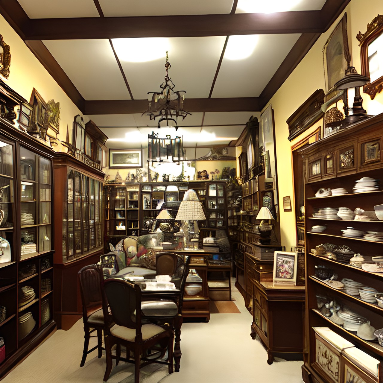 an old antique store which looks dark preview