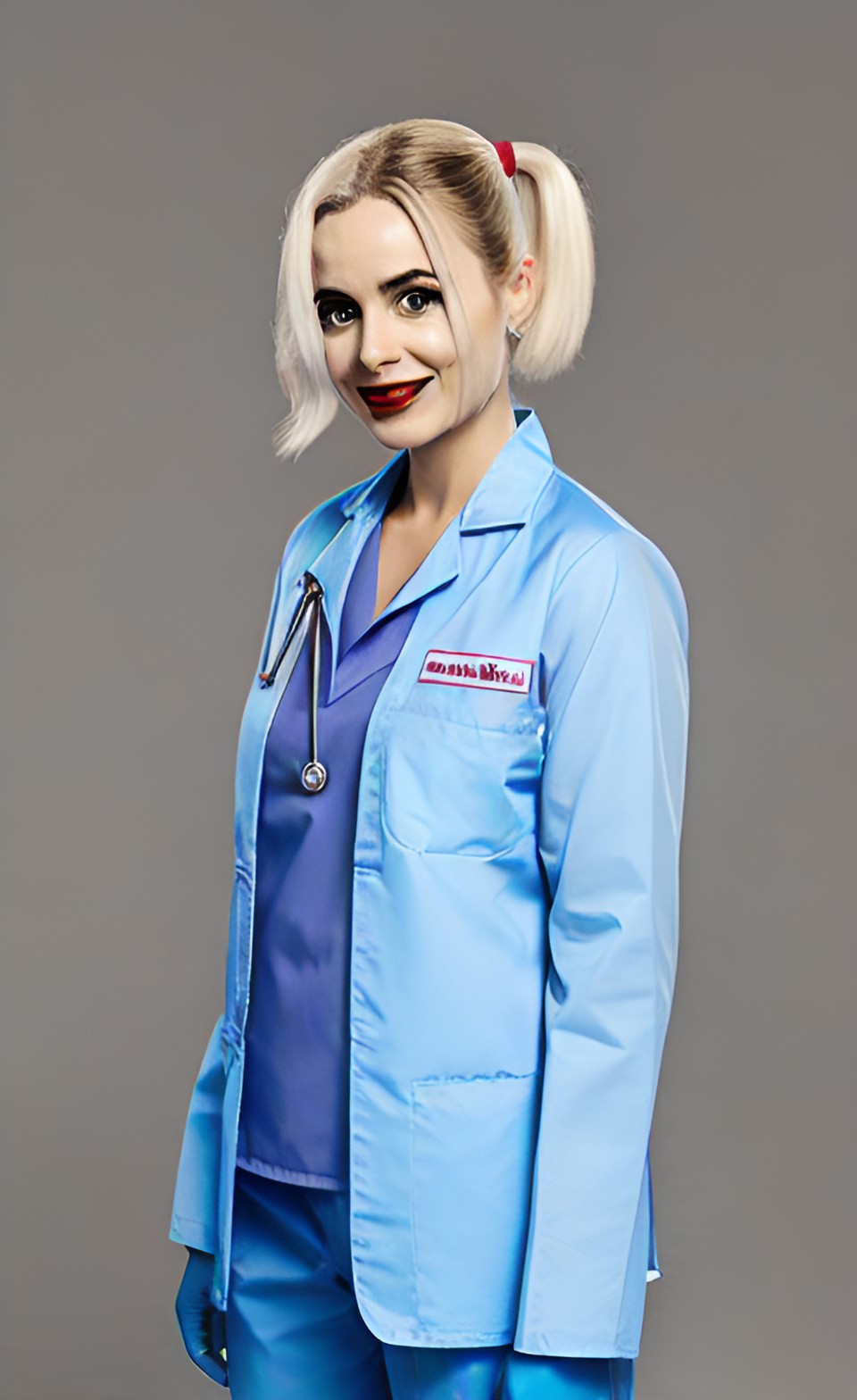 Dr. Harley Quinn 9 - doctor harley quinn with surgical uniform with surgical gloves preview