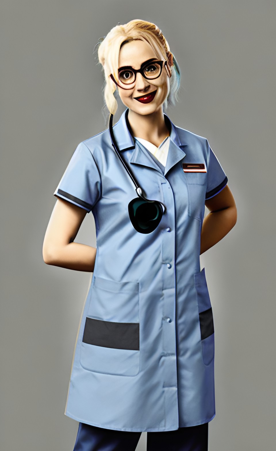 Dr. Harley Quinn 10 - doctor harley quinn with surgical uniform with surgical gloves preview