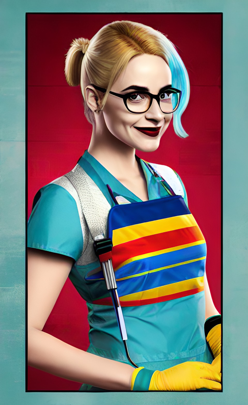 Dr. Harley Quinn 11 - doctor harley quinn with surgical uniform with surgical gloves preview