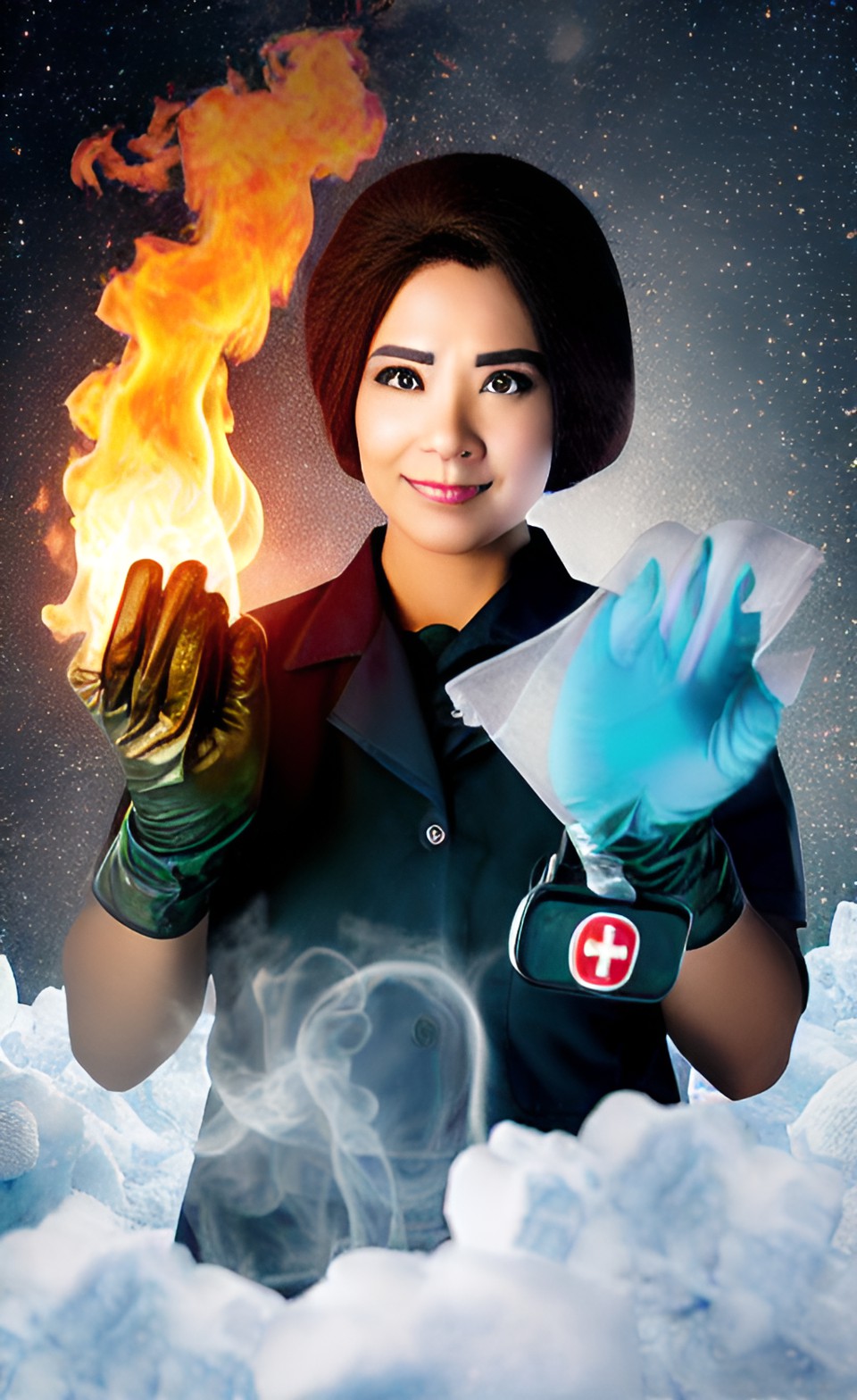 Nurse of Fire and Ice 2 - nurse in gloves of fire and ice preview