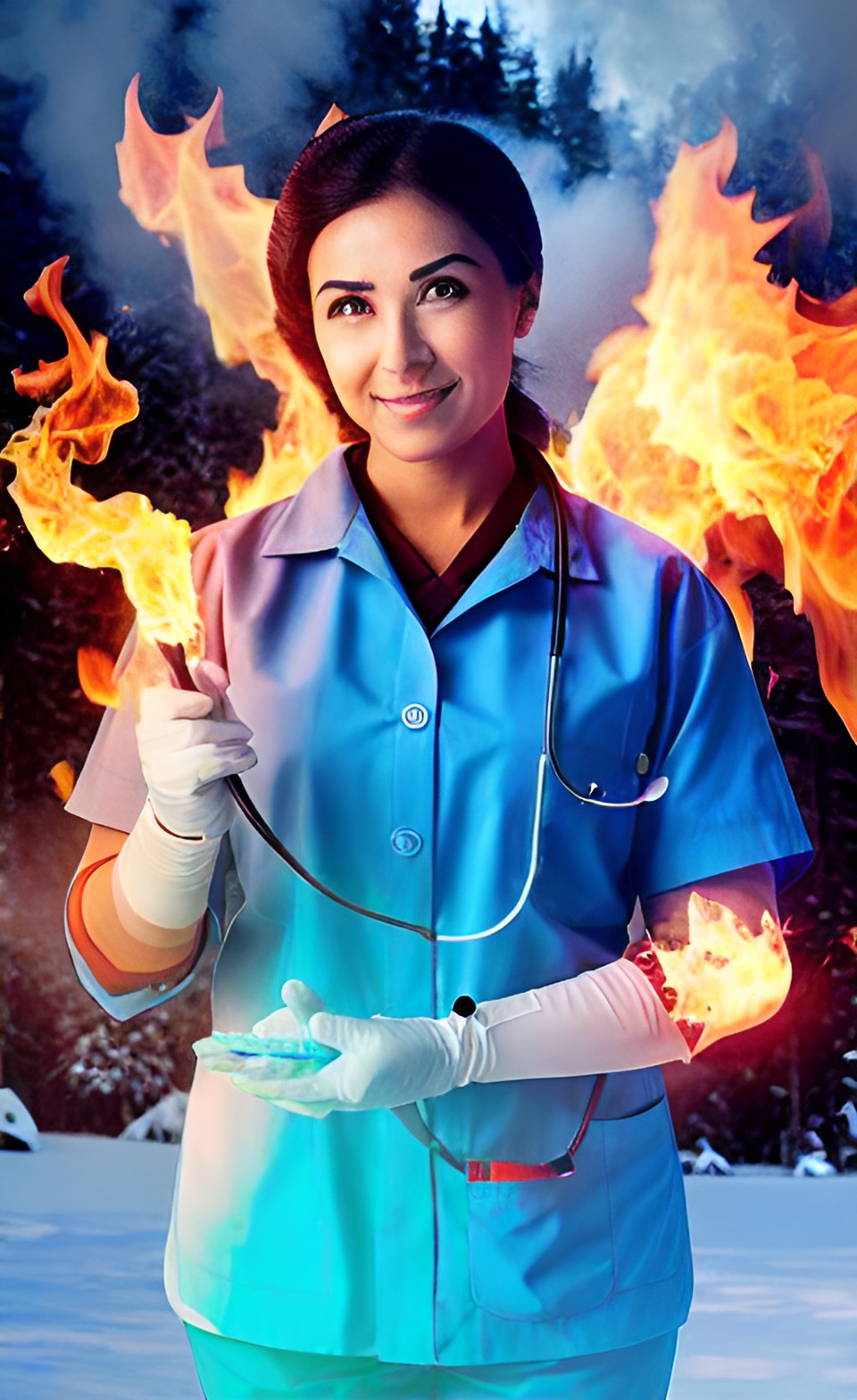 Nurse of Fire and Ice 3 - nurse in gloves of fire and ice preview