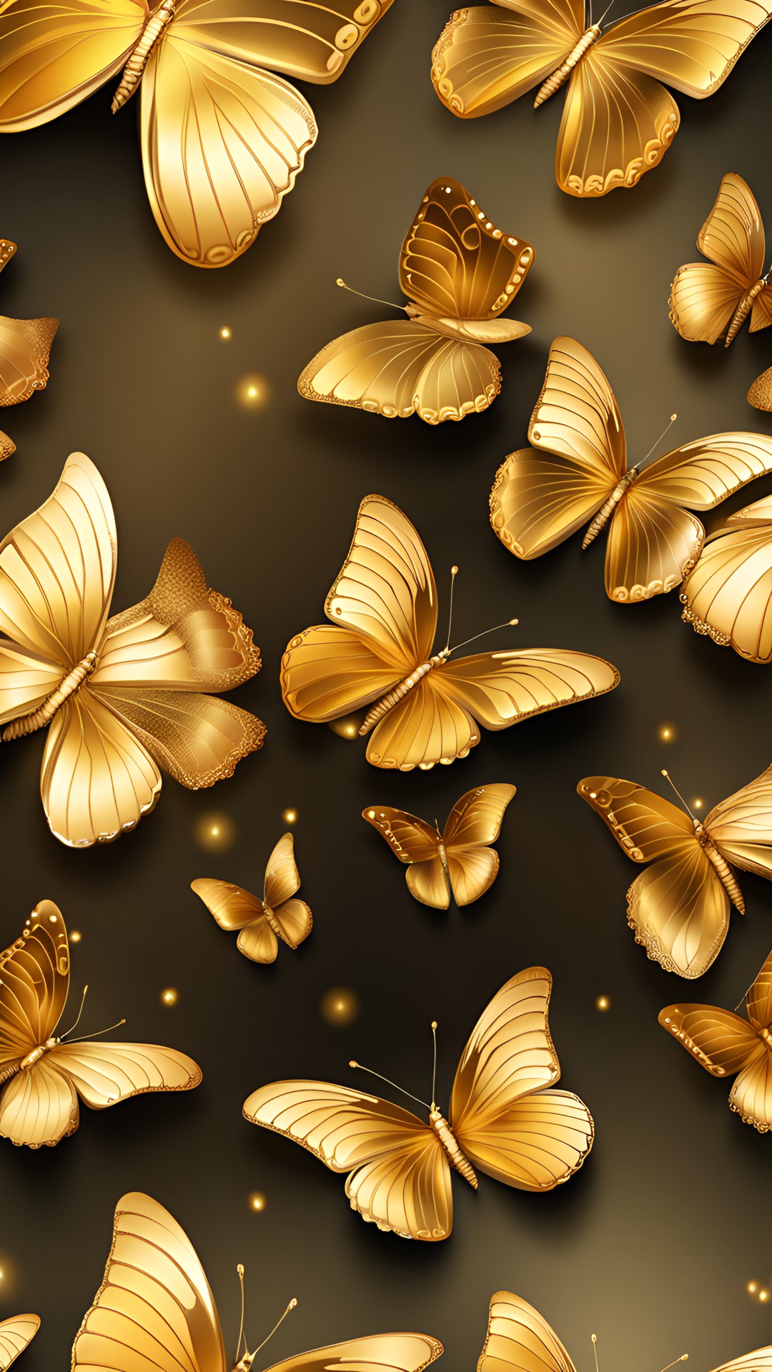 butterfly table,golden butterflies,realistic and blurry effects preview