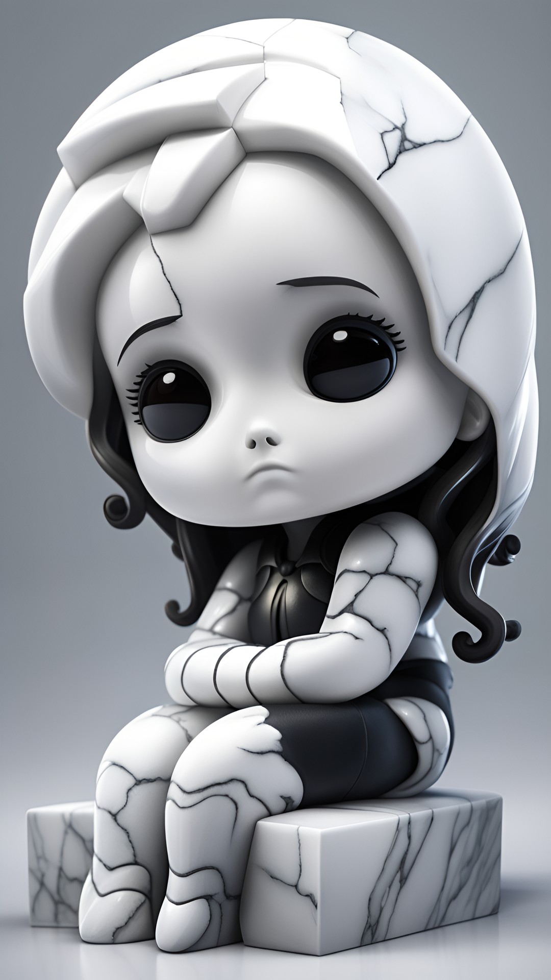 white marble - black widow preview