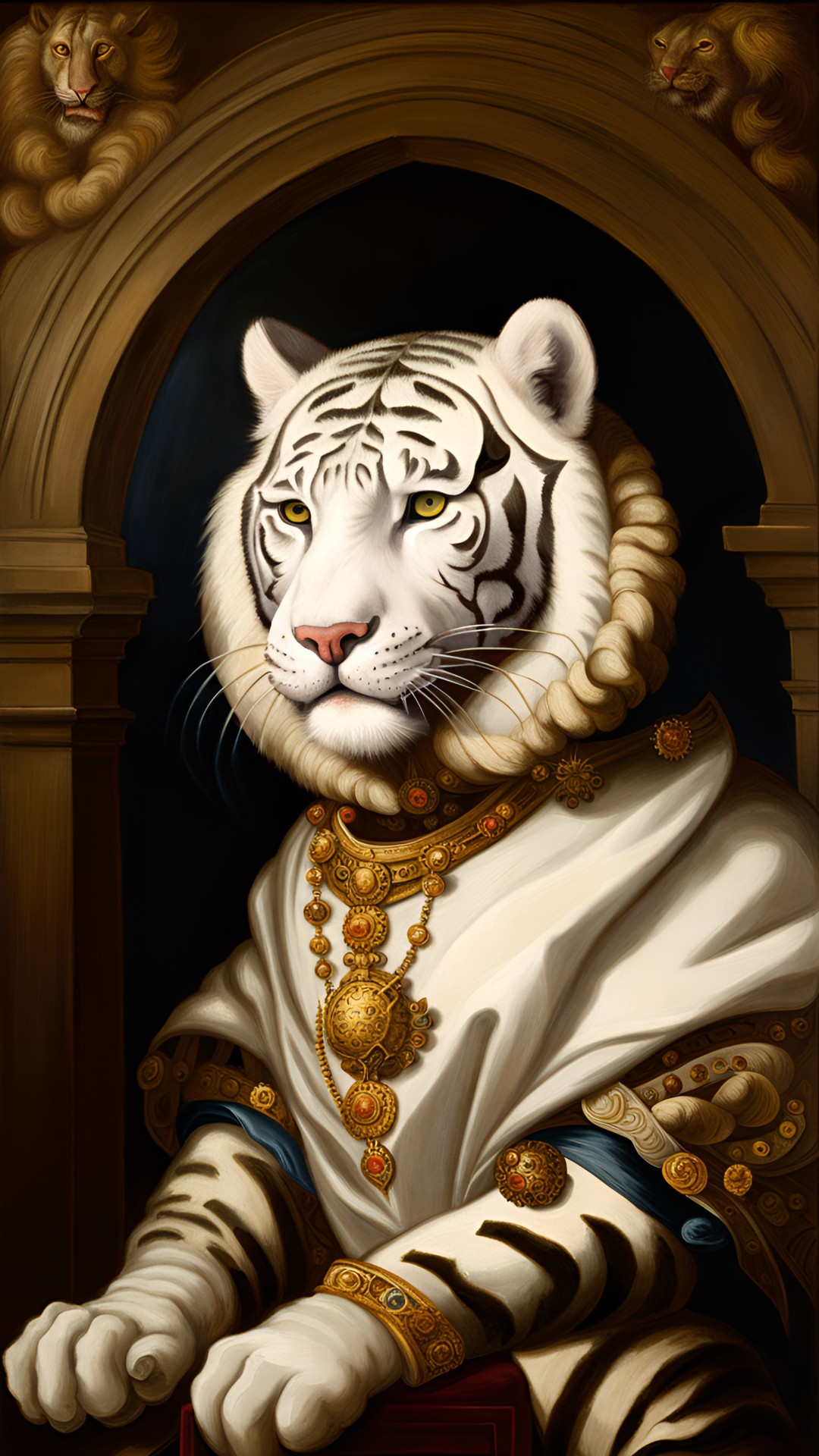 white bengal tiger, wearing a covid 19 mask preview