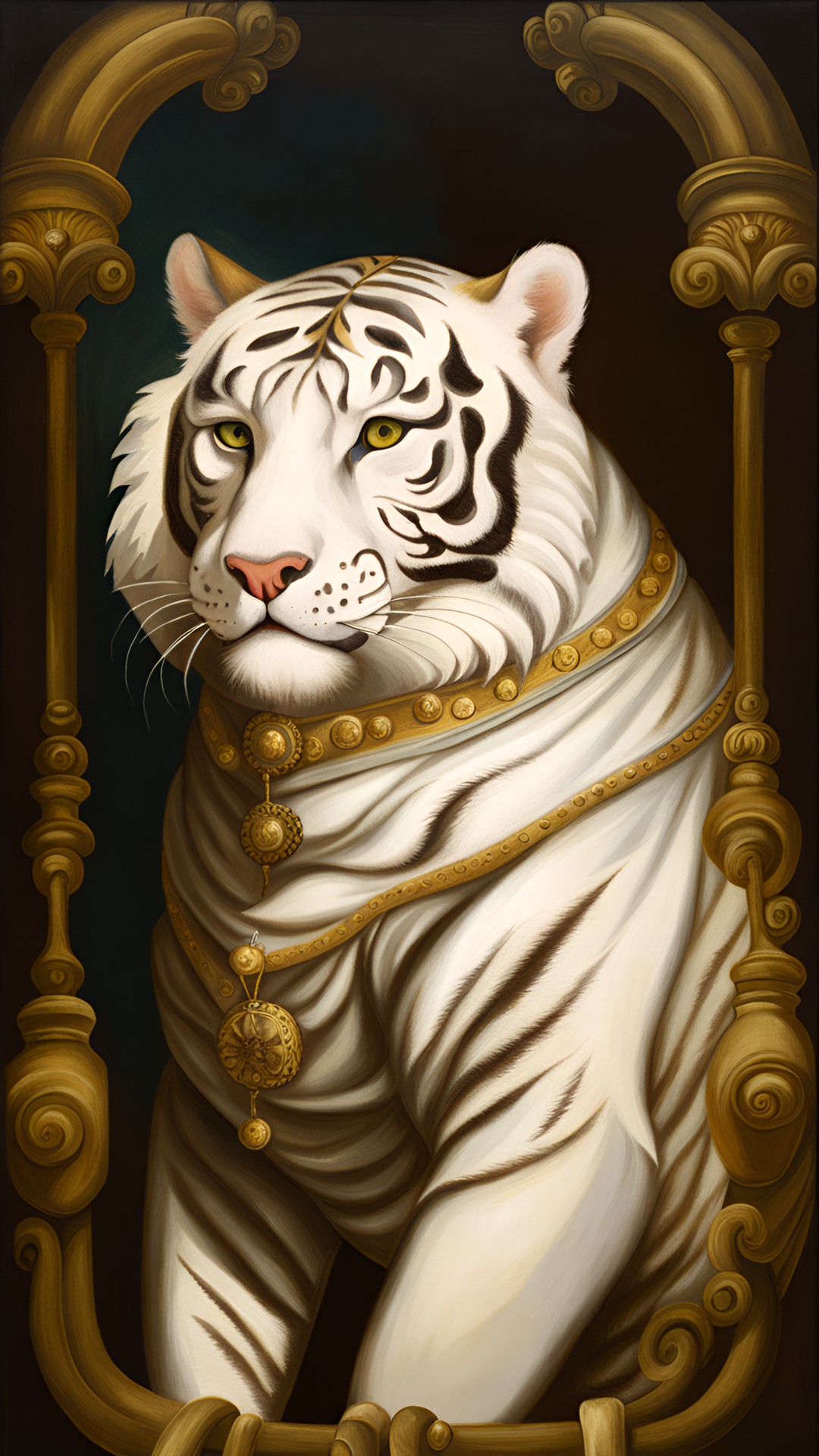 white bengal tiger, wearing a covid 19 mask preview