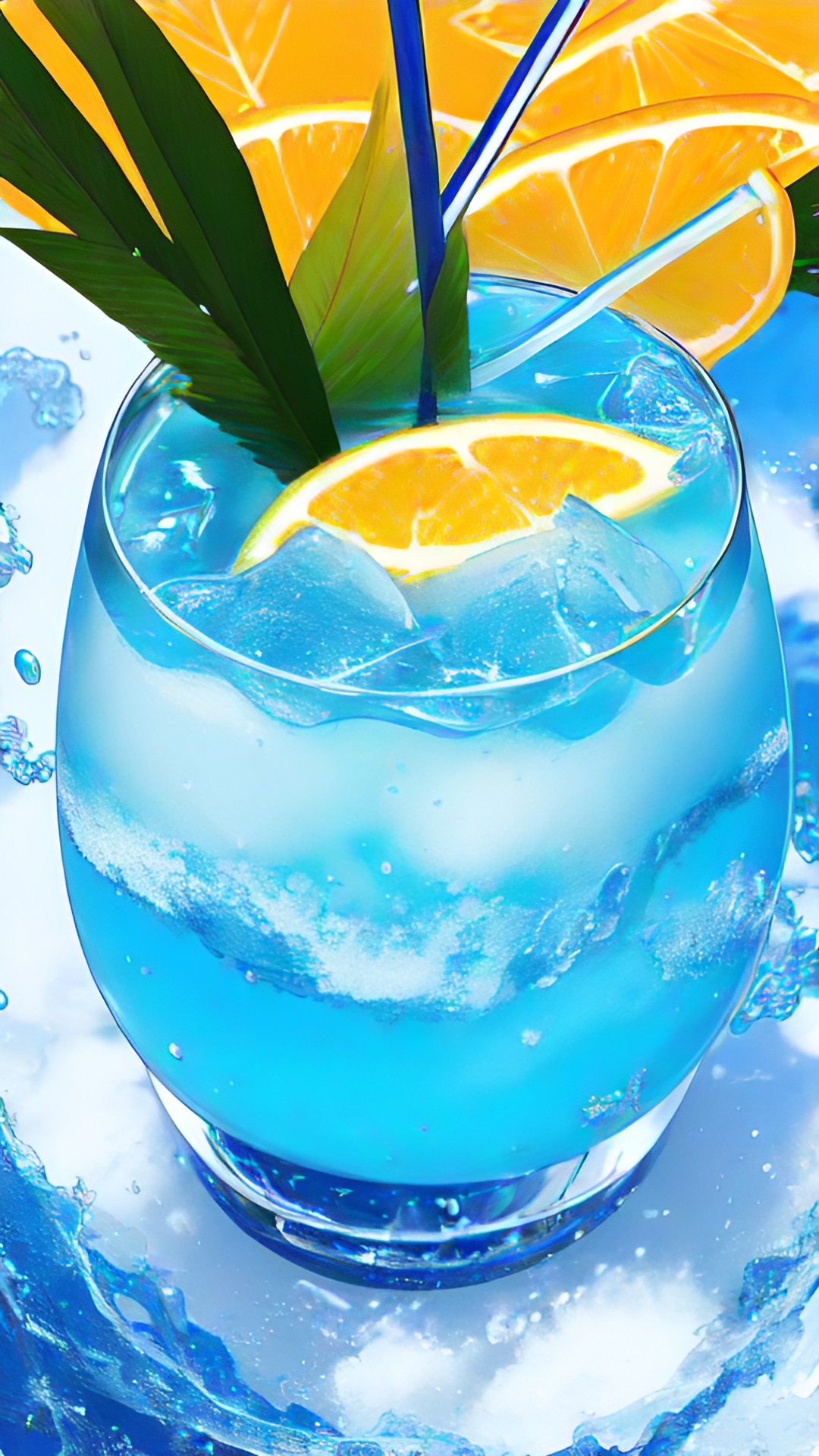 blue tropical drink,4k looking smooth and glistening preview