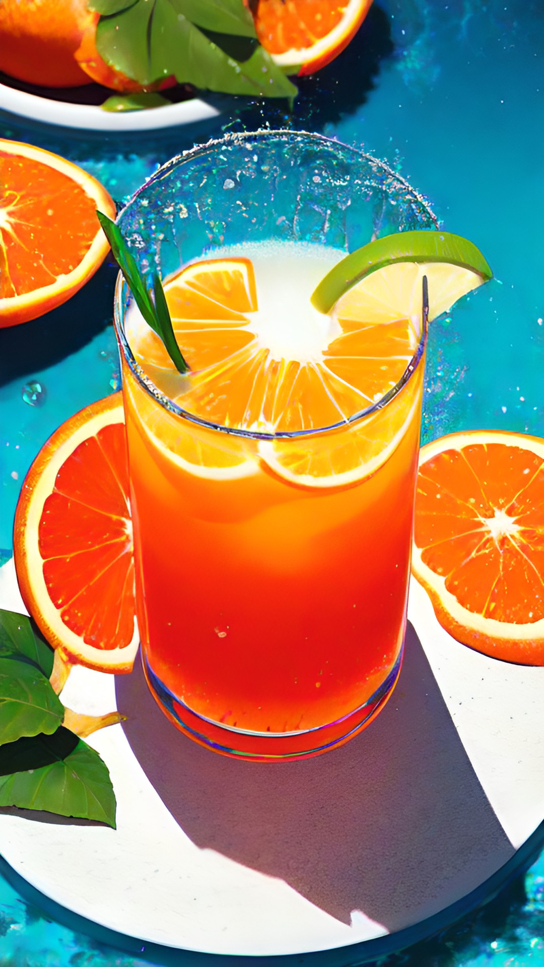 orange tropical drink,4k looking smooth and glistening preview