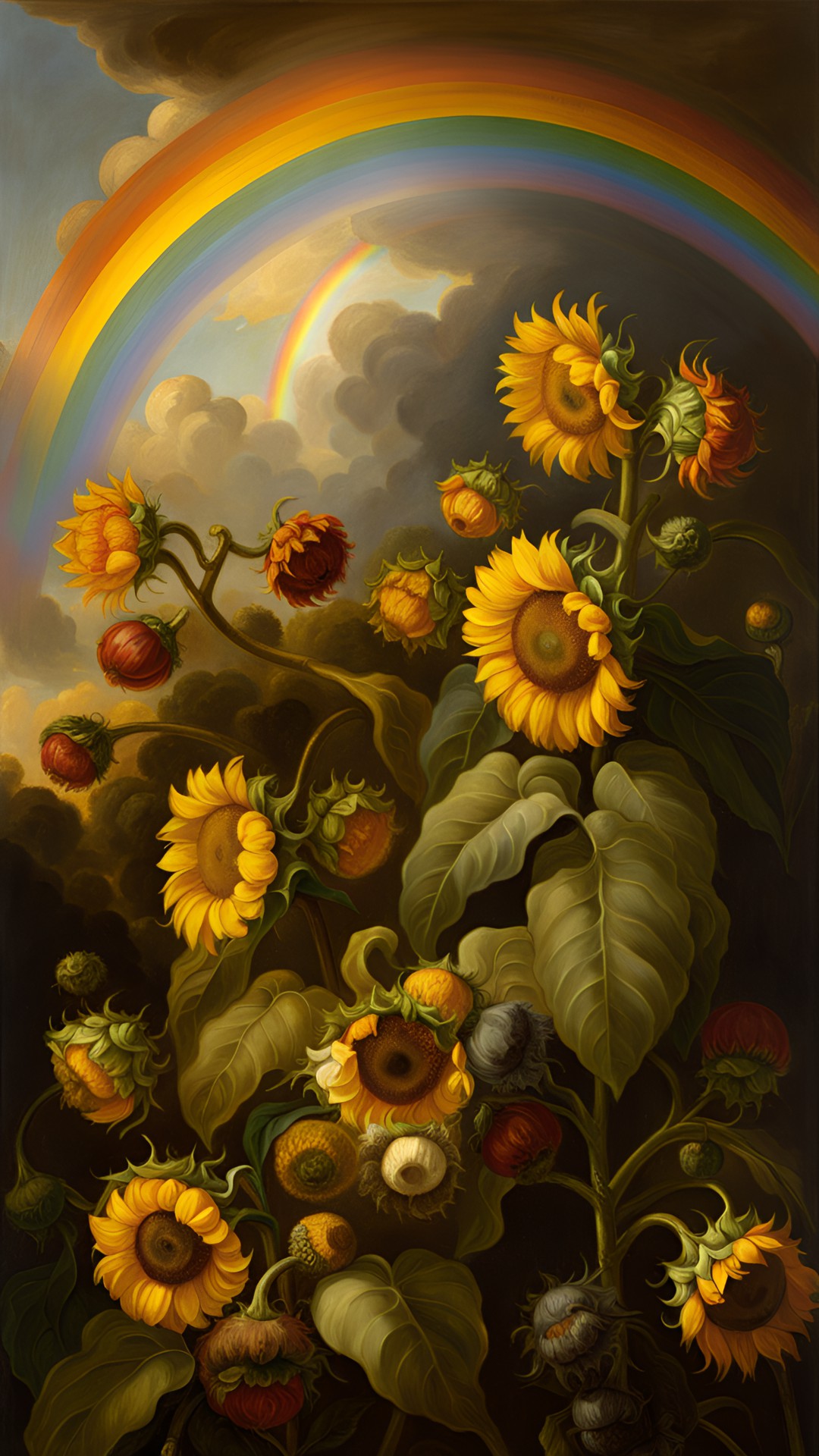 sunflower field rainbow preview