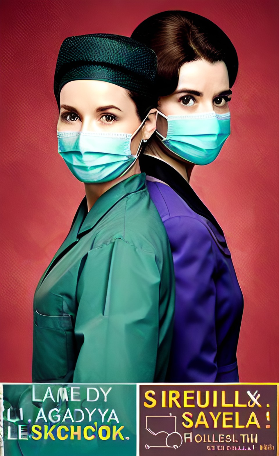 Sherlock and Dr. Watson 33 - lady sherlock holms and lady dr. watson version surgeon in surgical uniform with surgical gloves preview