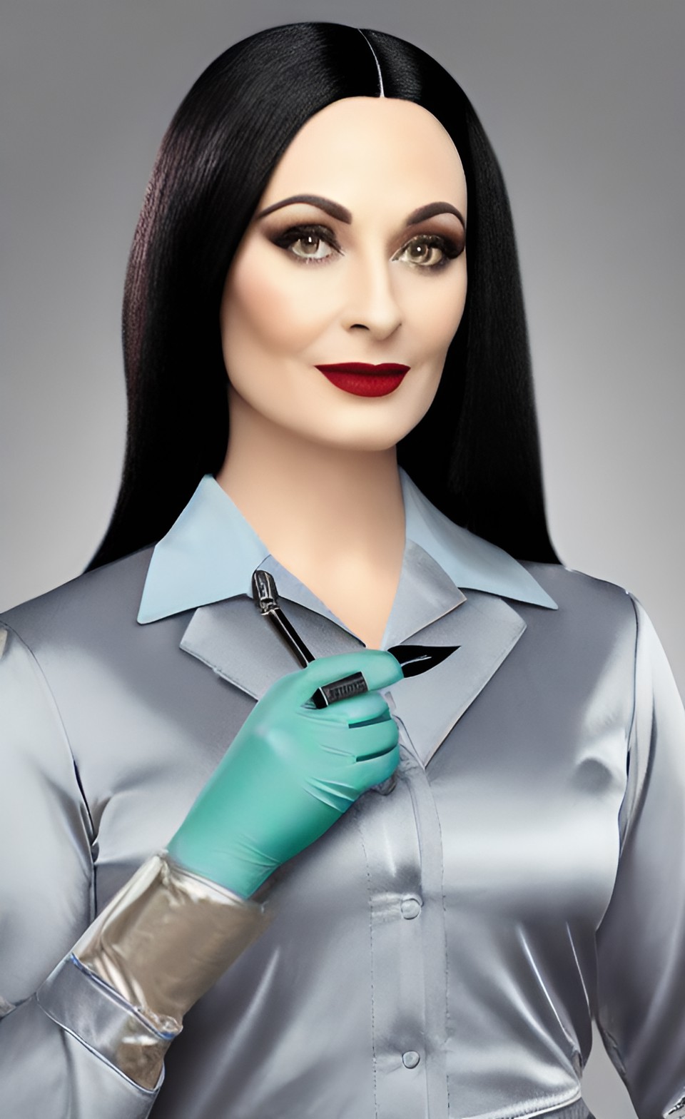 Morticia Addams Surgeon 8 - morticia addams surgeon with surgical gloves preview