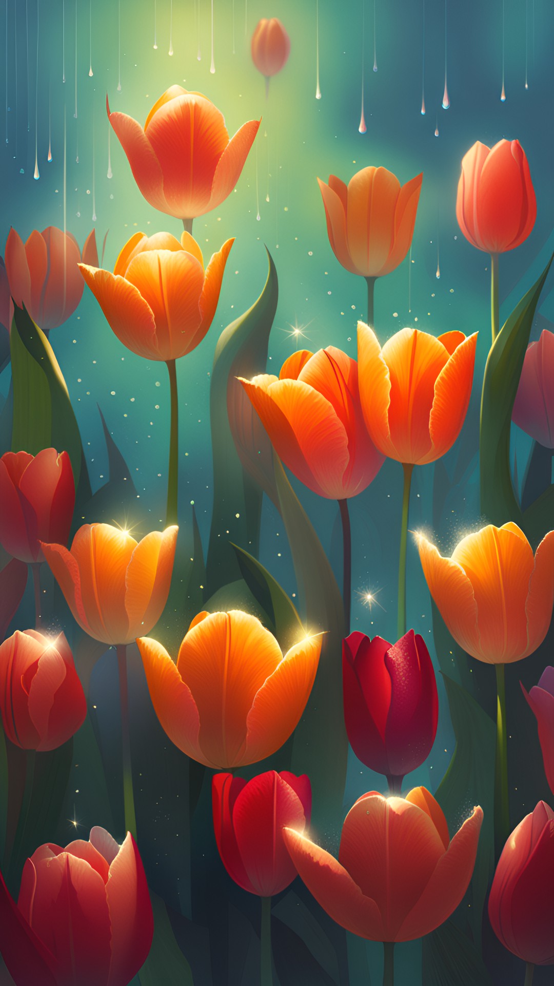 tulips raindrops preview