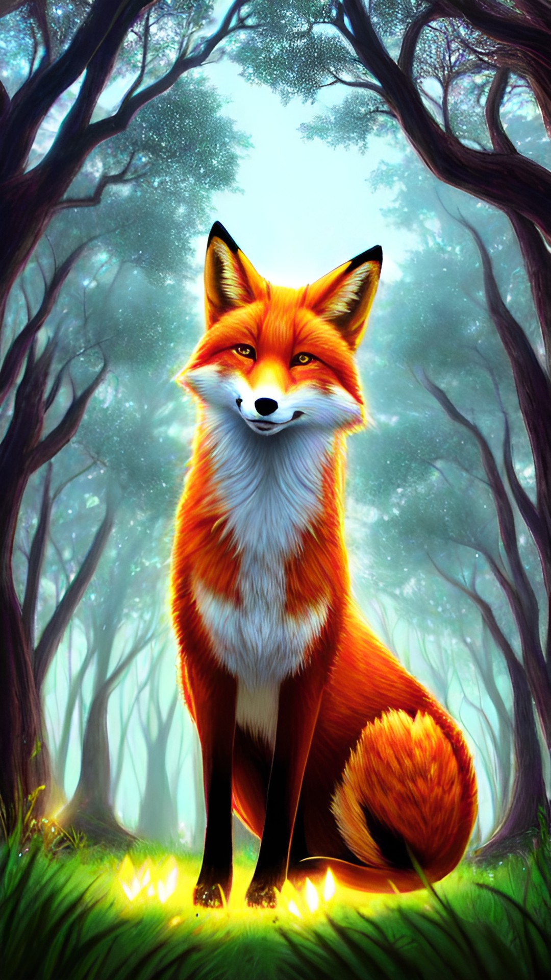 forest with a glowing fox preview