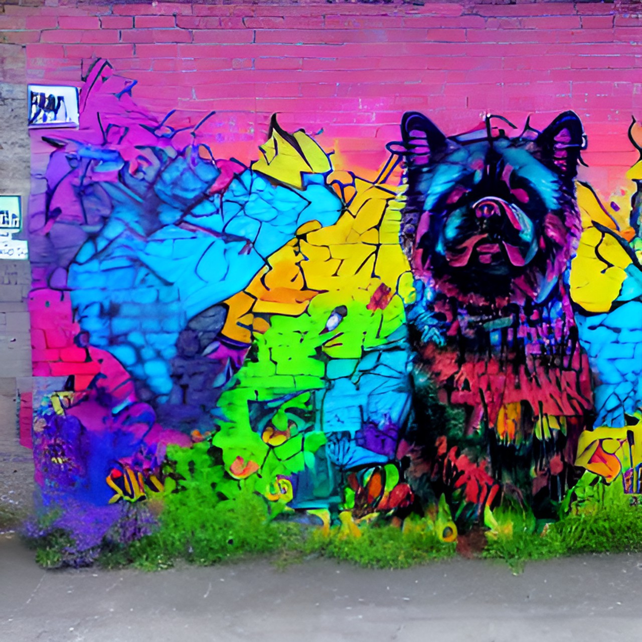 Street art of happy - chow chow preview